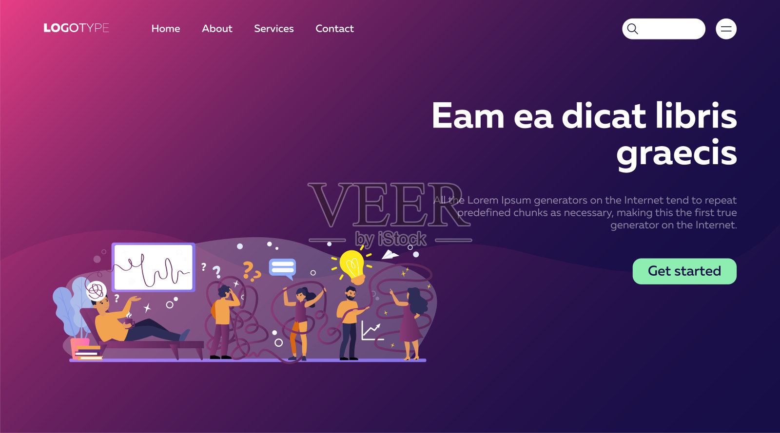 纠结的人们在寻找决定插画图片素材