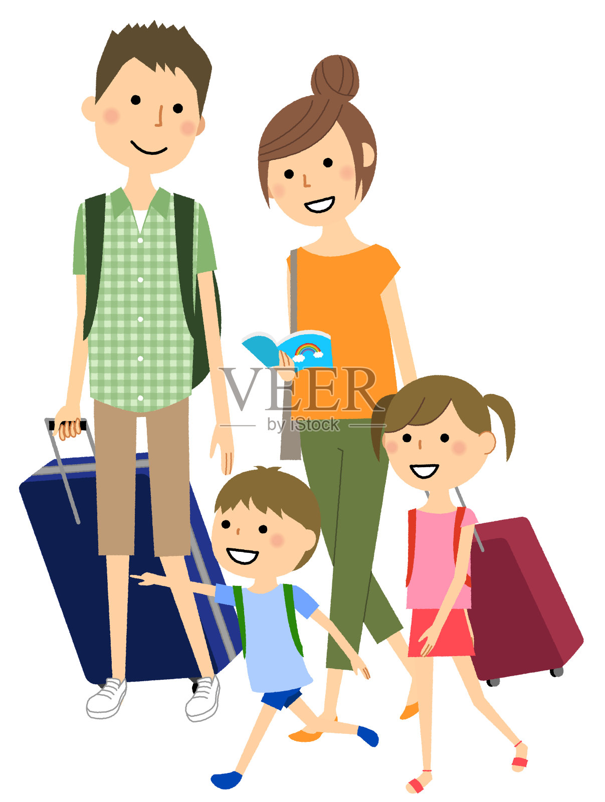 好家庭出游插画图片素材