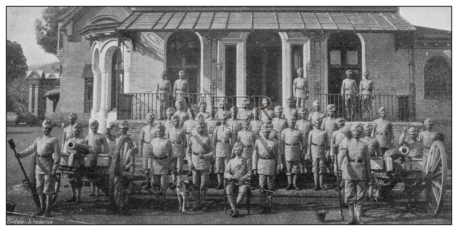 英国海军和陆军的古老照片:印度陆军,马德拉斯(钦奈)照片摄影图片