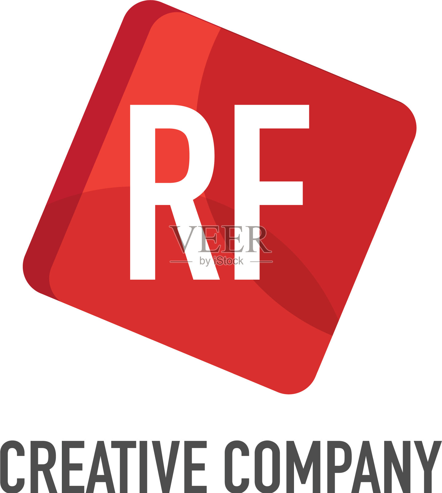 首字母rf标志模板设计插画图片素材