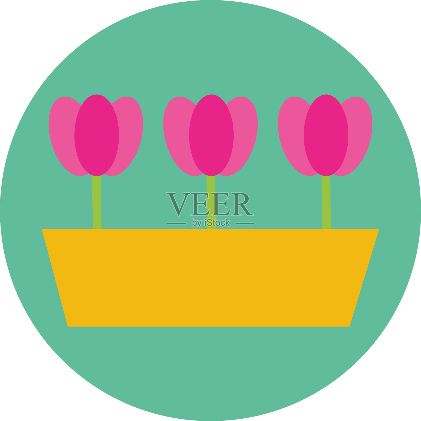 盆中花朵艳丽,春块平整设计元素图片