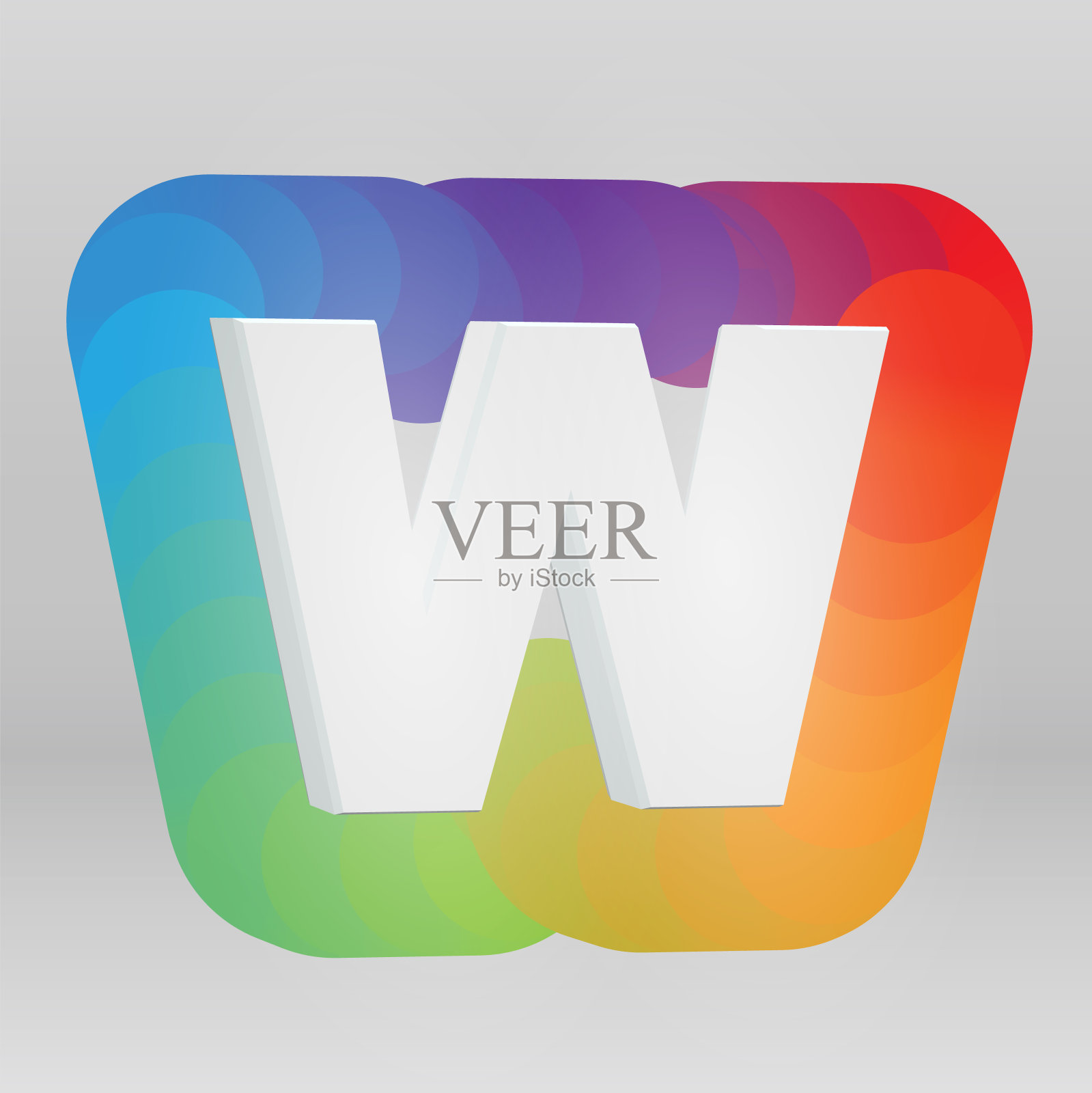 3D字符从字体集与彩色的背景,矢量插图插画图片素材