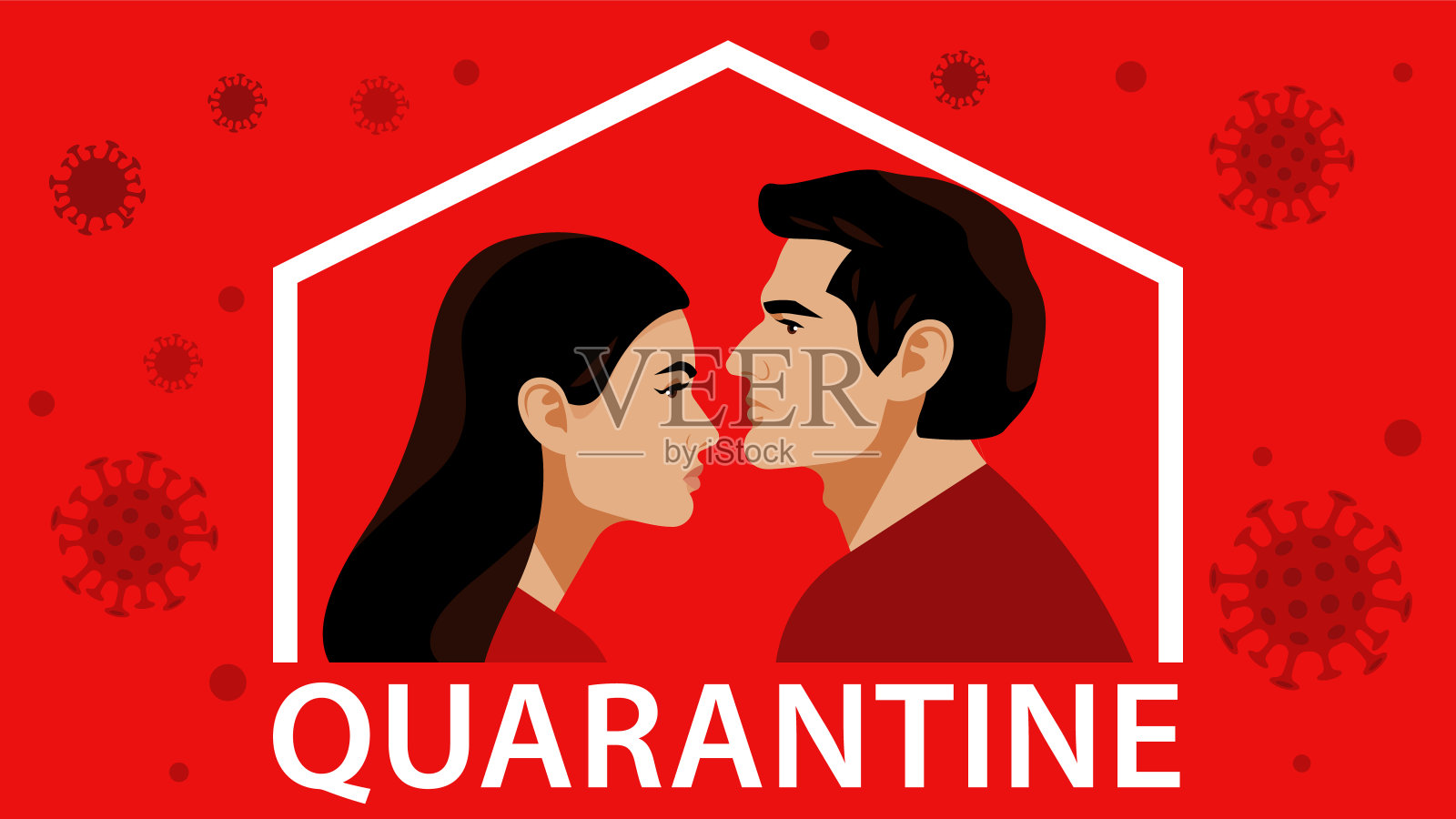 冠状病毒,Covid-19。人们戴着白色医用口罩。冠状病毒检疫的概念。插画图片素材