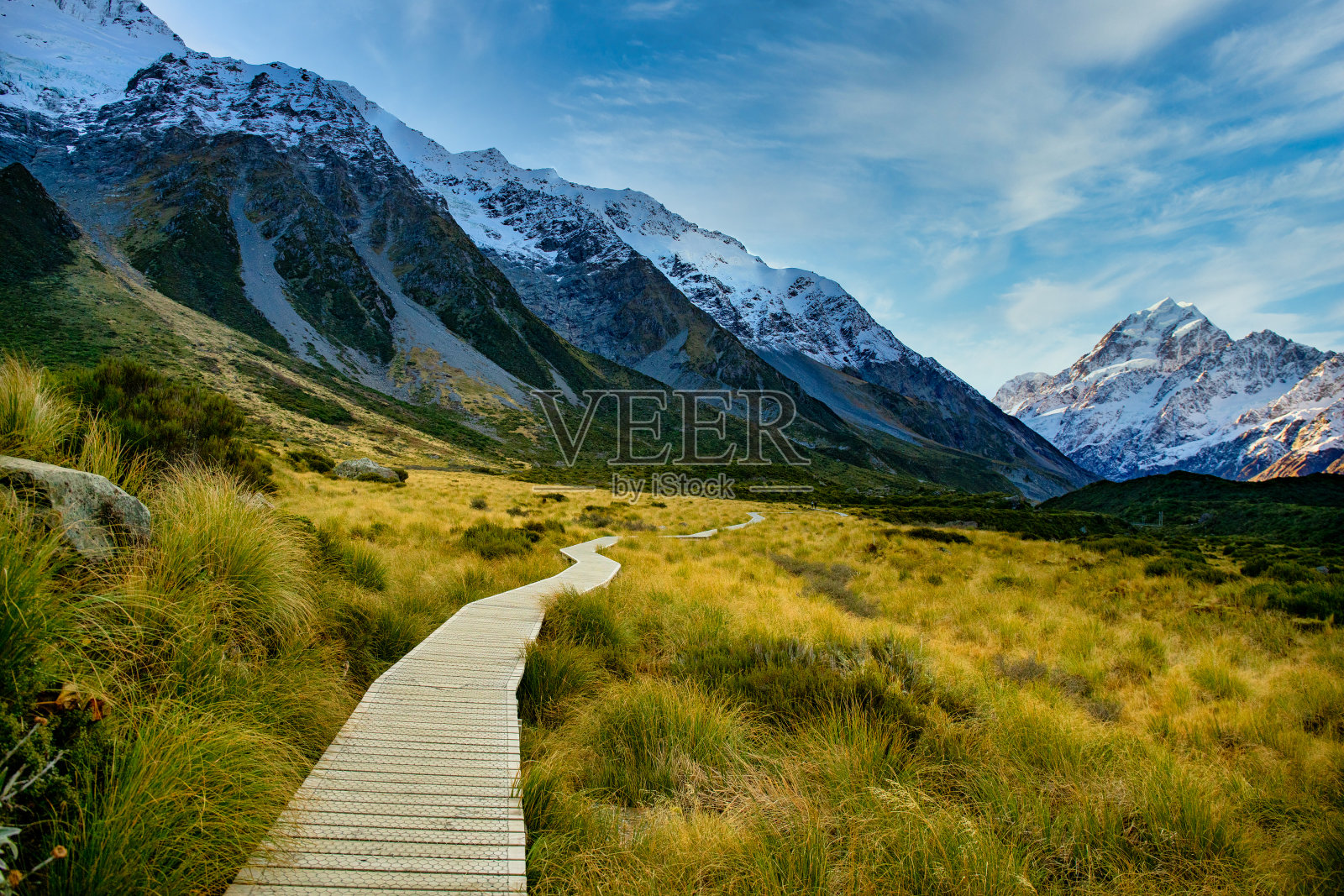 库克山国家公园的胡克谷赛道照片摄影图片