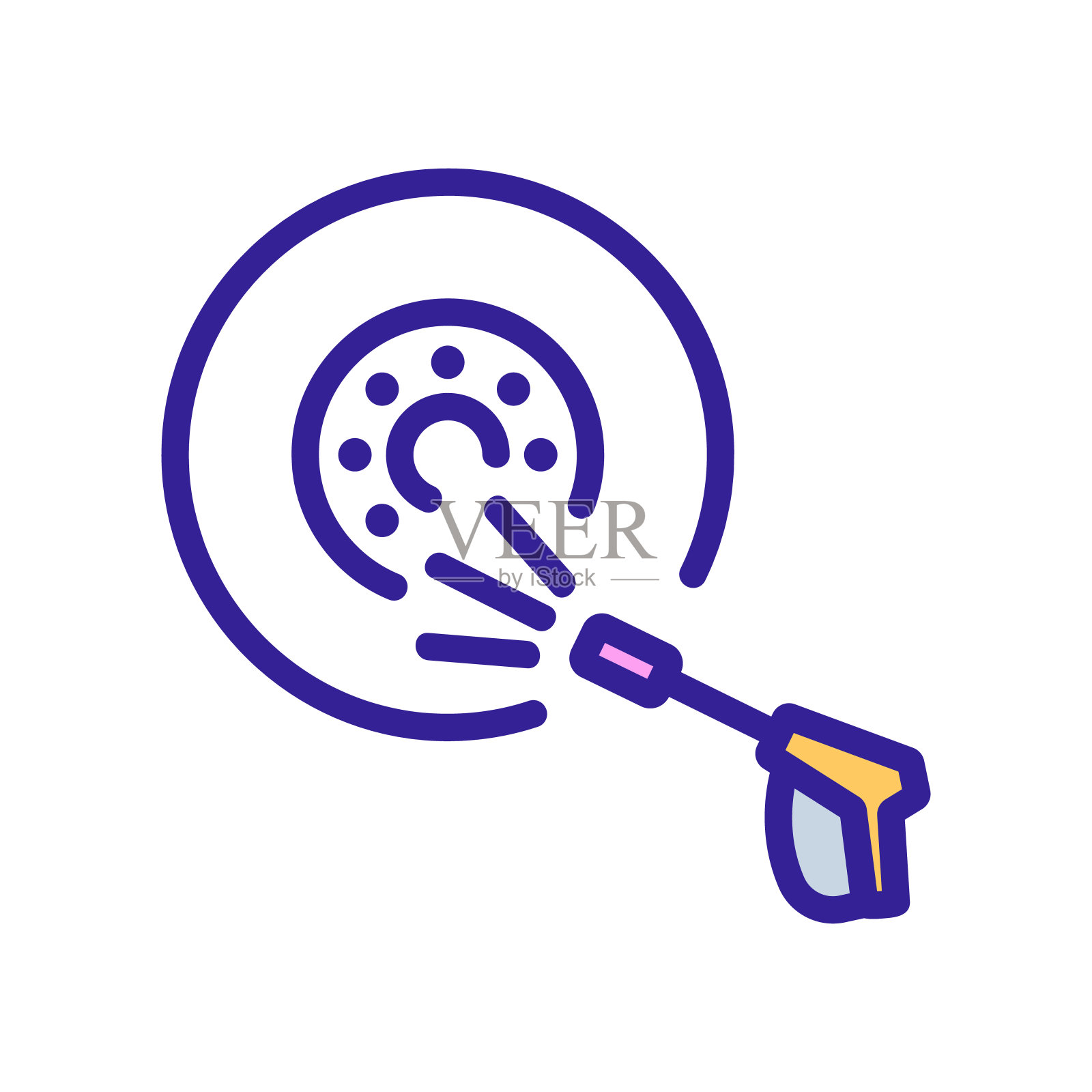 车轮压力垫圈图标矢量轮廓图插画图片素材