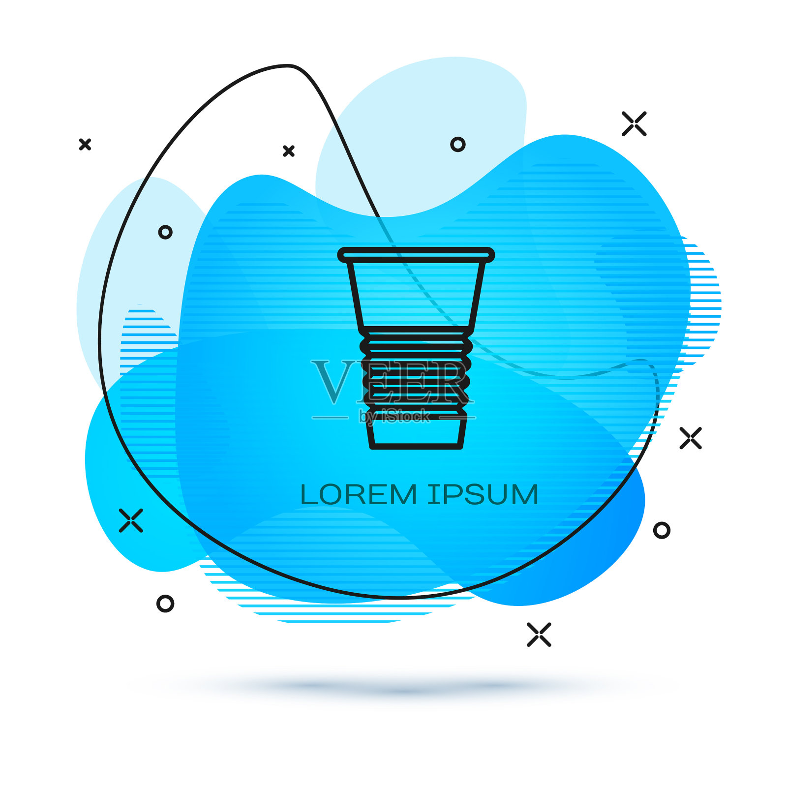 线纸玻璃图标孤立在白色背景插画图片素材