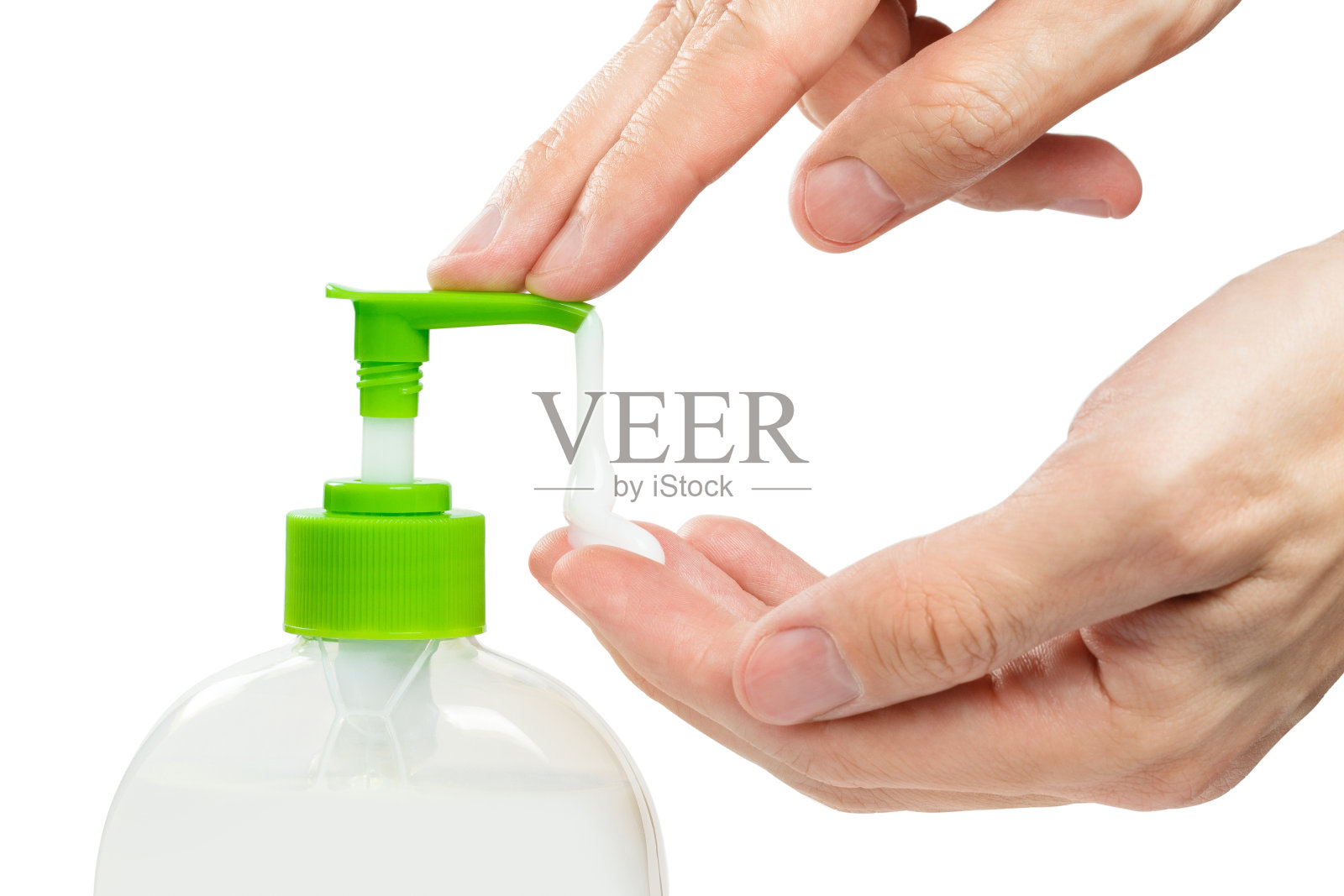 特写手用液体肥皂白色照片摄影图片