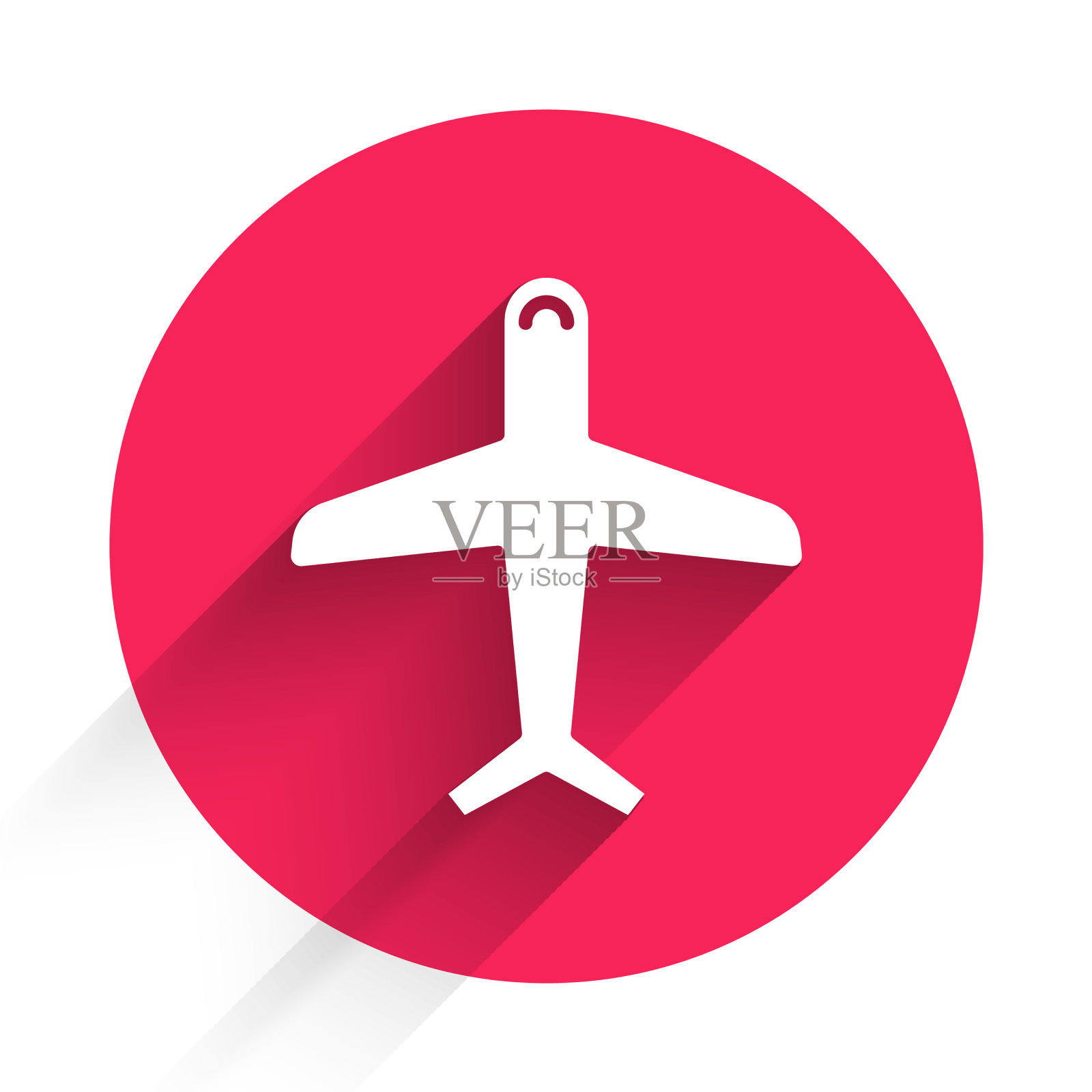 白色飞机图标孤立与长影子飞行图标素材