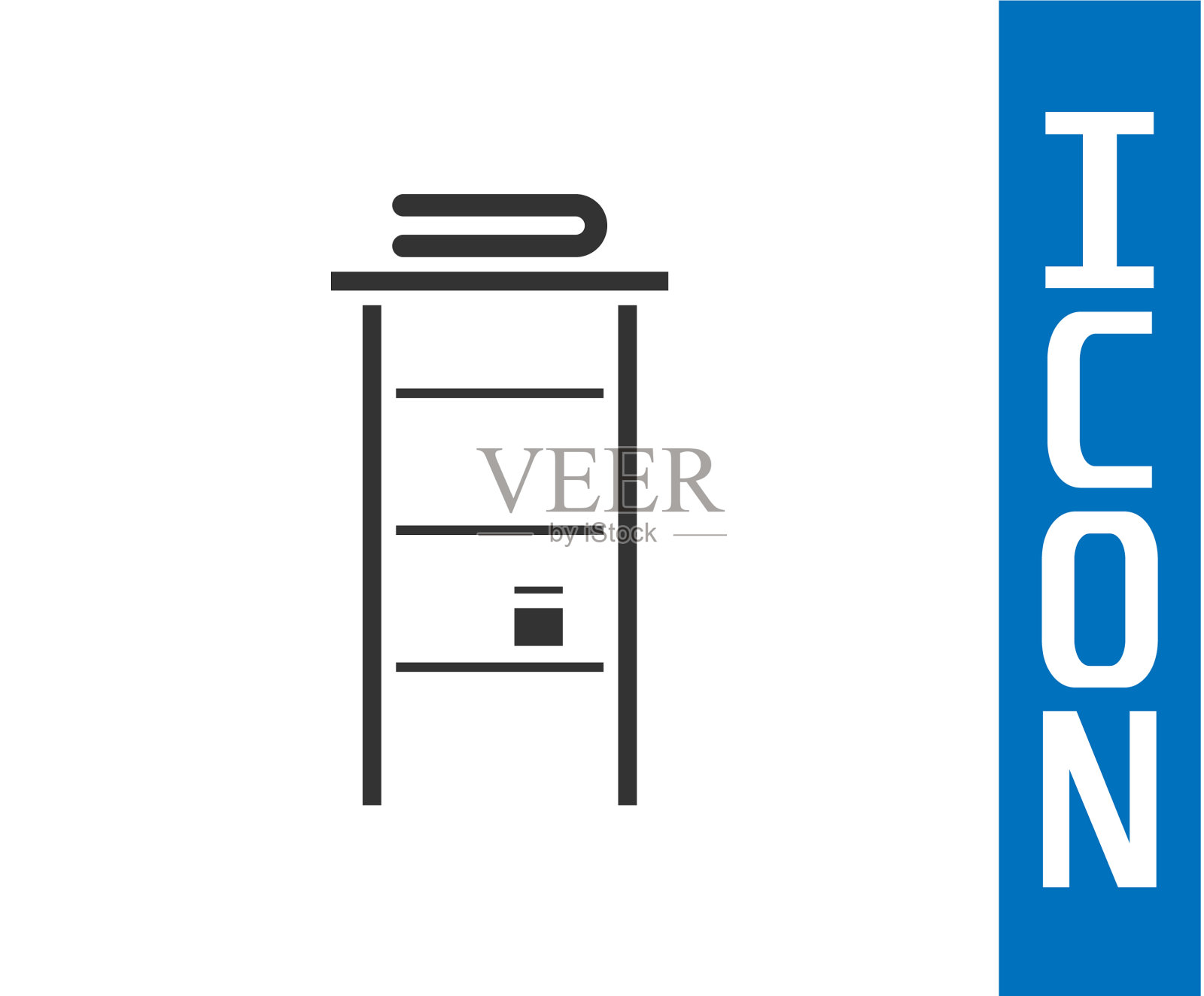 灰色的浴室架子上有毛巾的图标插画图片素材