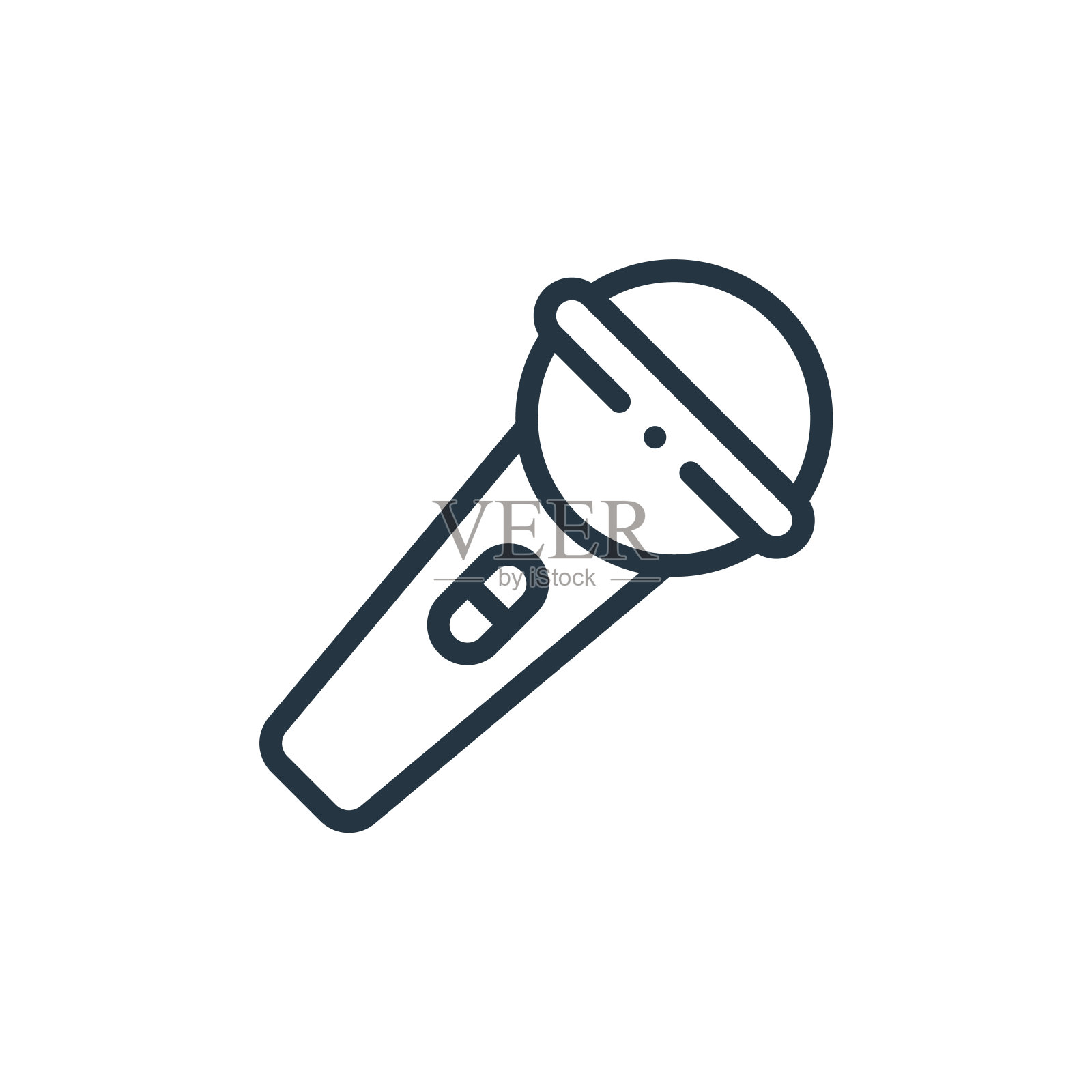 麦克风矢量图标。麦克风可编辑的中风。麦克风线性符号,用于网络和移动应用程序,标志,印刷媒体。细线说明。矢量孤立轮廓绘制。图标素材