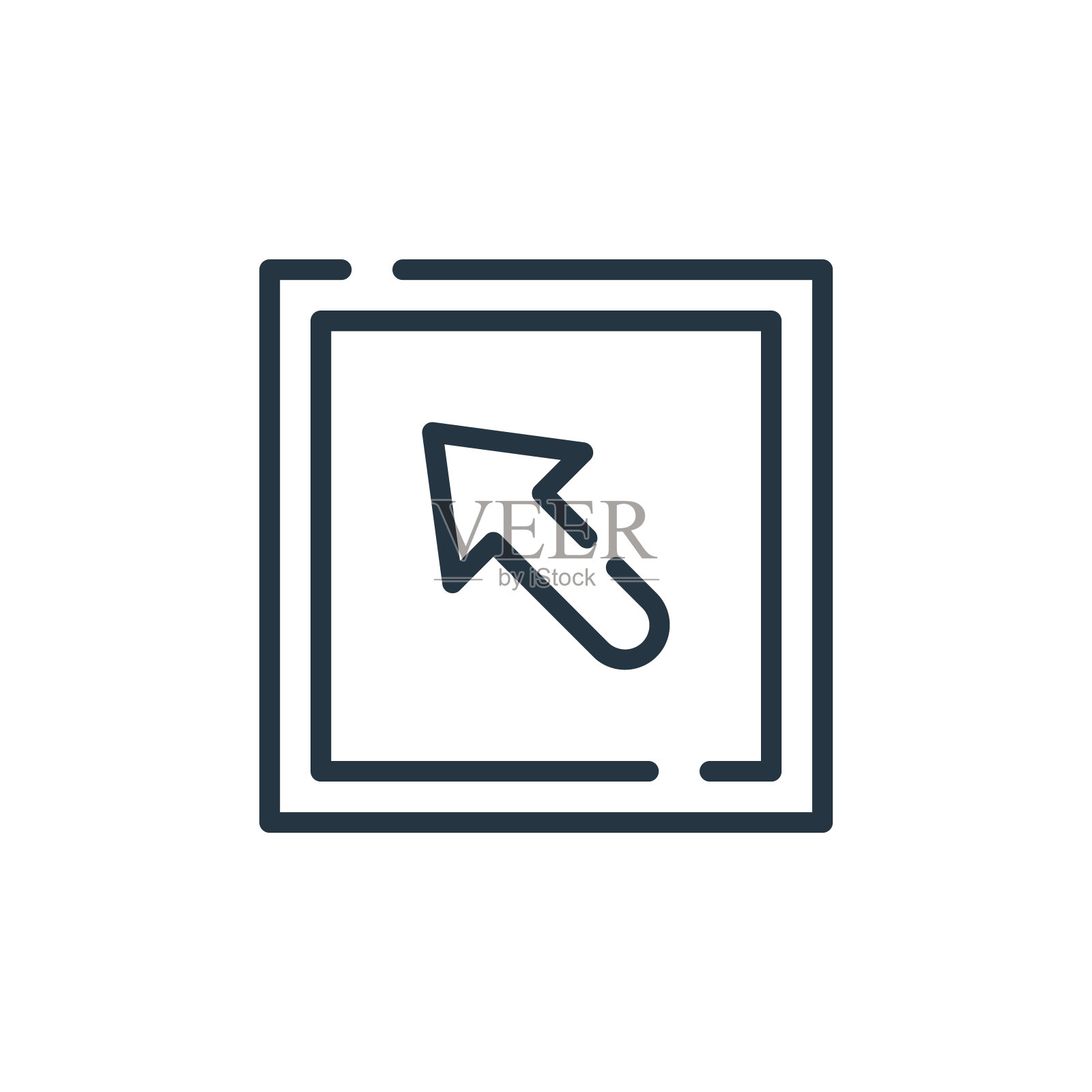 左上角矢量图标。左上角可编辑的笔触。左上角的线性符号,用于web和移动应用程序,标志,印刷媒体。细线说明。矢量孤立轮廓绘制。图标素材