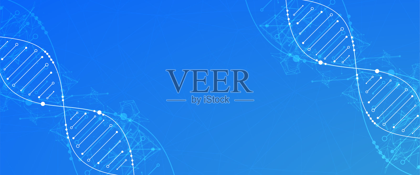 有DNA分子的科学模板,壁纸或横幅。矢量插图。插画图片素材