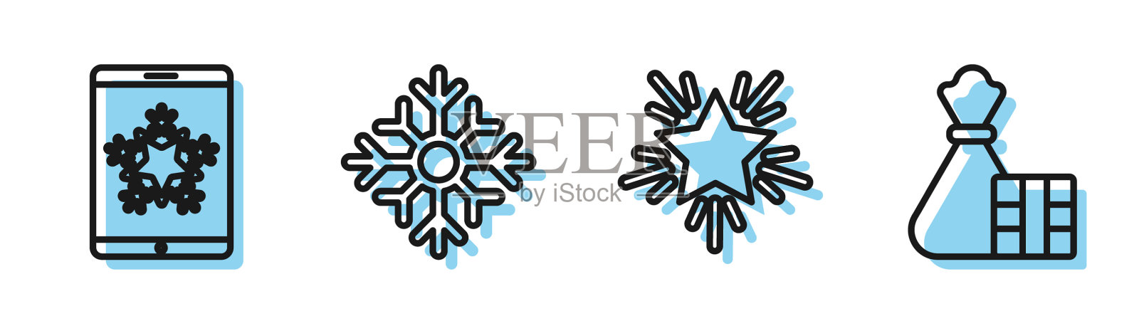 手机上的圣诞明星插画图片素材