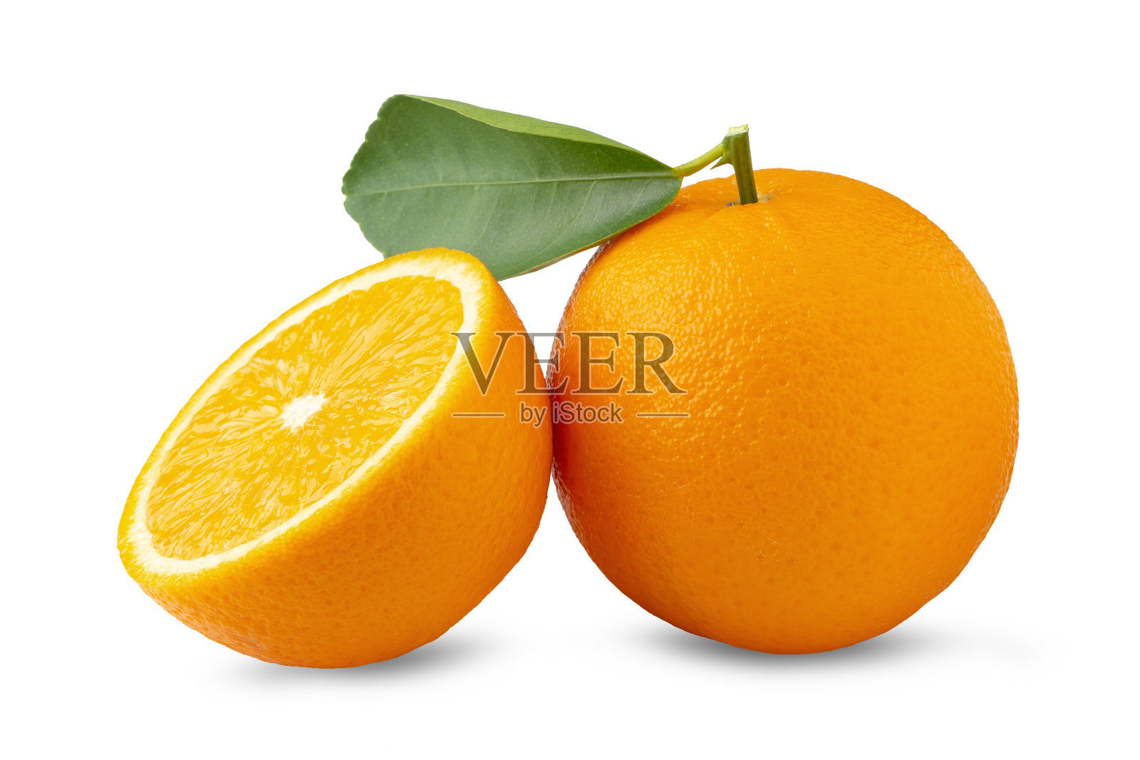 新鲜切片ââ橙子和橙子水果孤立在白色背景照片摄影图片