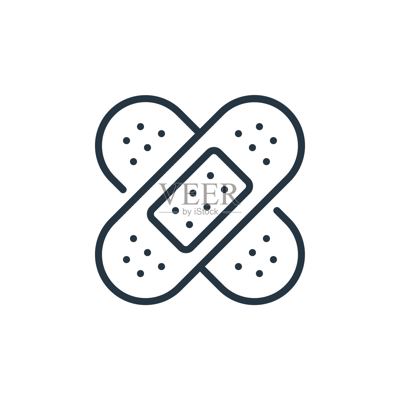 绷带矢量图标。绷带可编辑的中风。绷带线性符号,用于web和移动应用程序,标志,印刷媒体。细线说明。矢量孤立轮廓绘制。插画图片素材