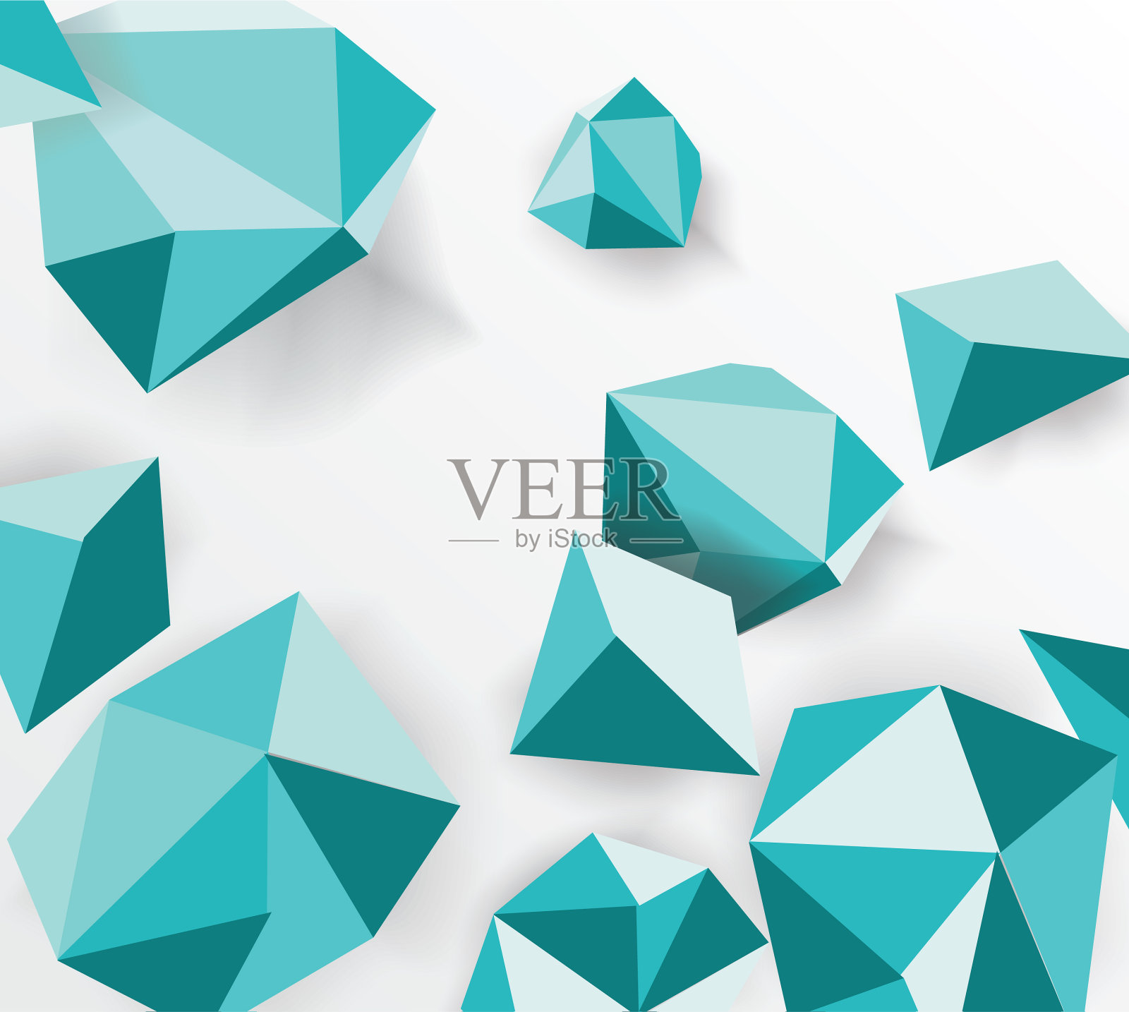 抽象几何背景三维形状插画图片素材