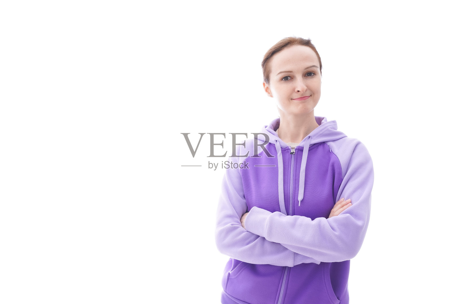 一个穿着皮大衣的女人的肖像照片摄影图片