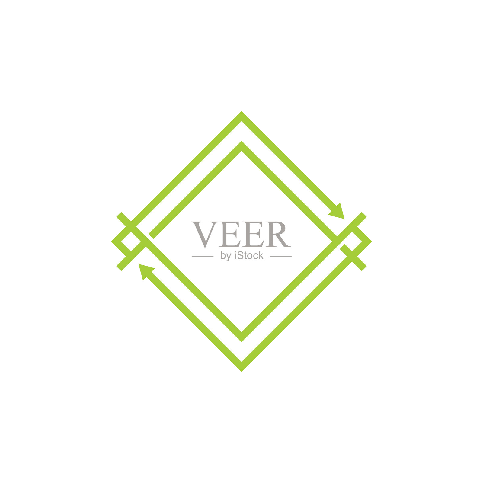 圆形箭头方形框架符号图标素材