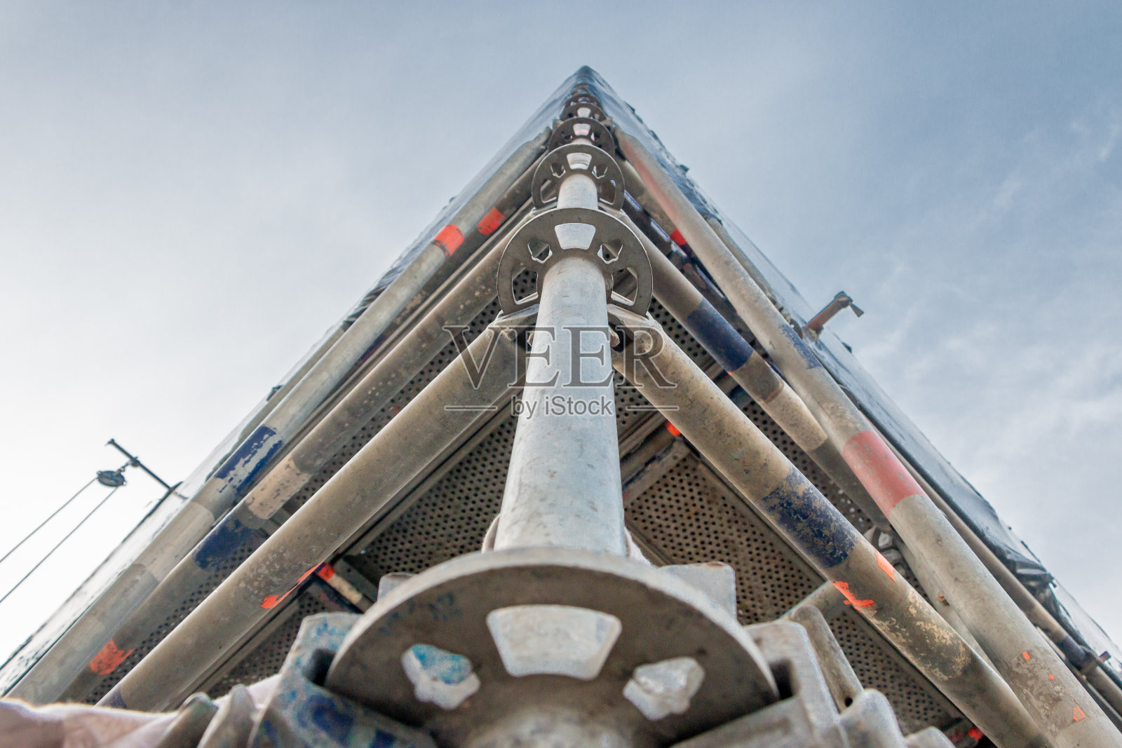 工业区内的脚手架连接照片摄影图片