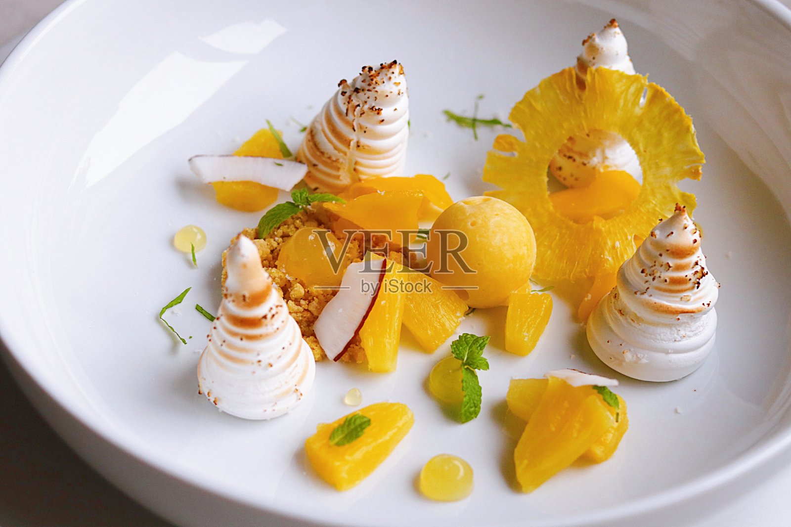 芒果菠萝甜点照片摄影图片