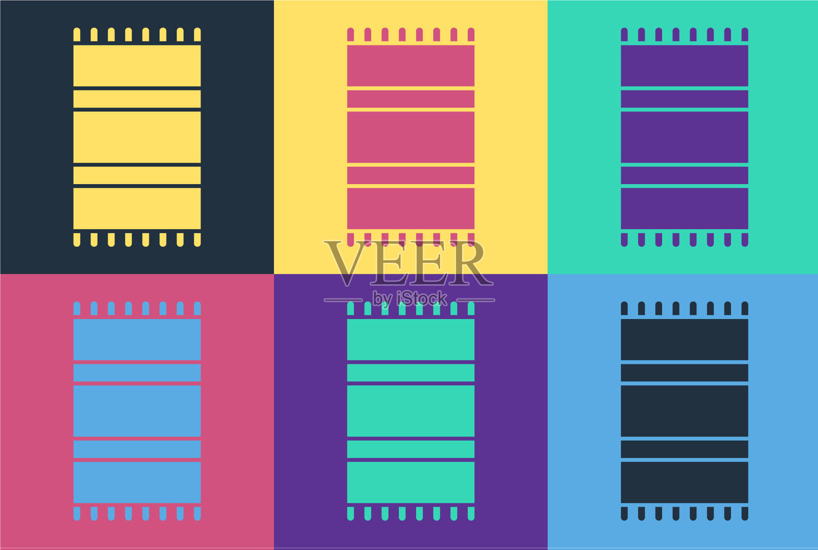 波普艺术海滩浴巾图标孤立的颜色图标素材