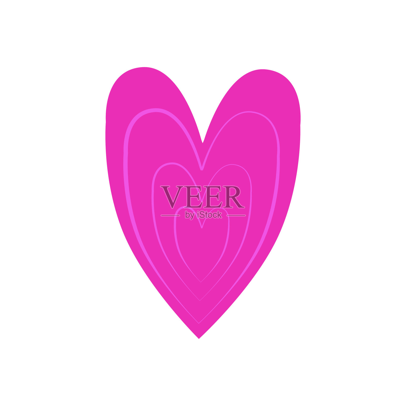 心的轮廓手画心图标为您插画图片素材