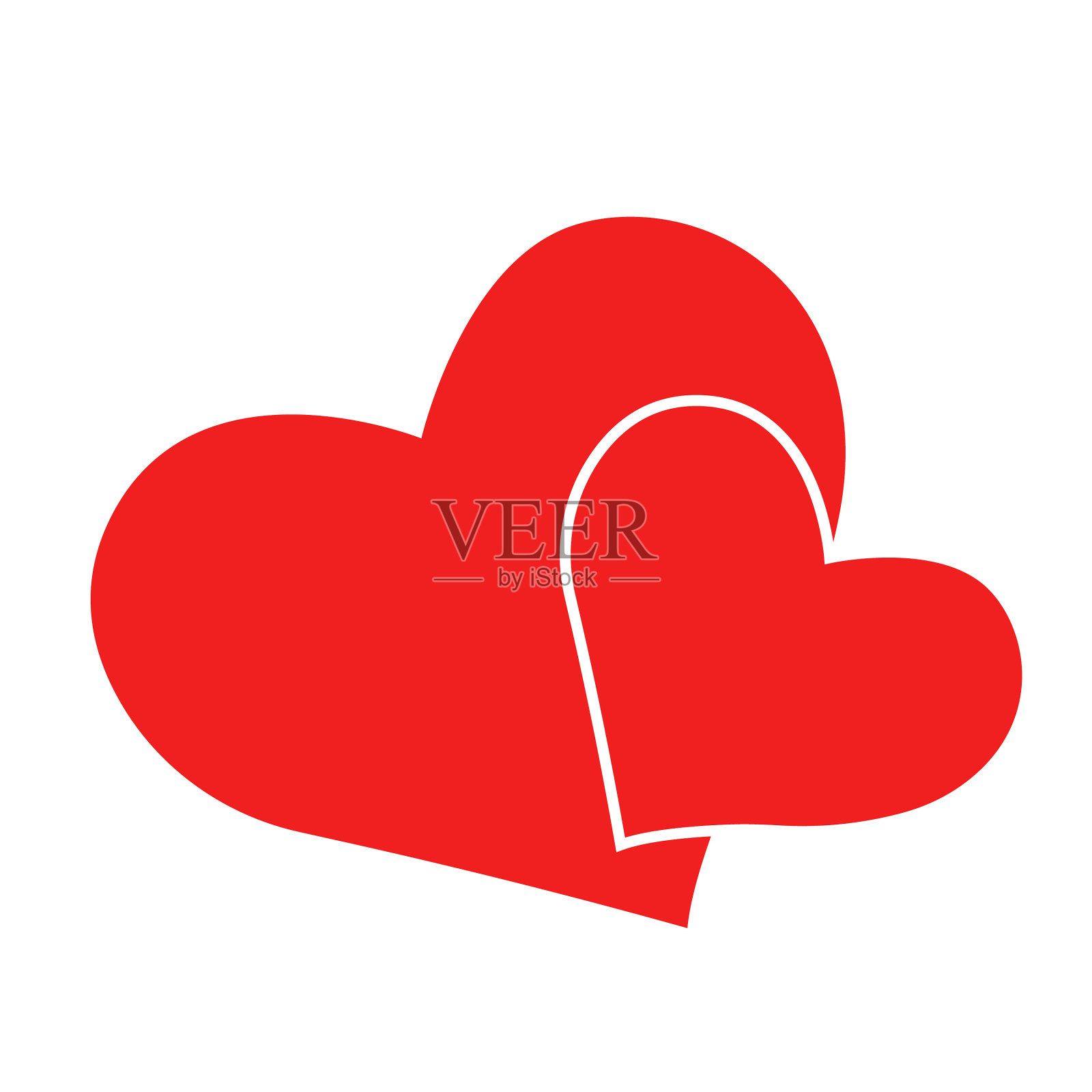 心的轮廓手画心图标为您插画图片素材