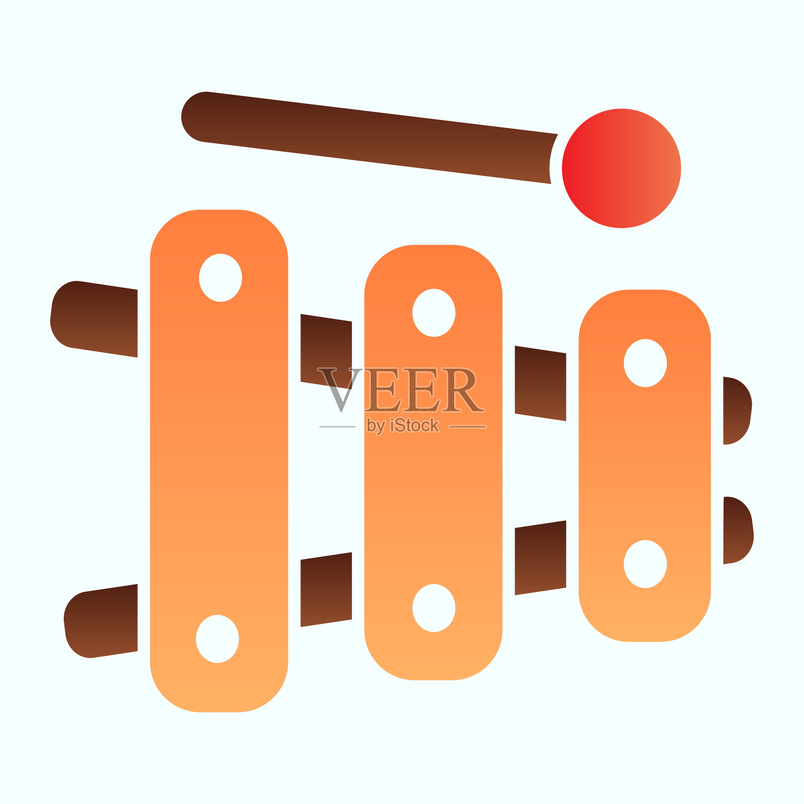 木琴为儿童扁平图标儿童音乐图标素材