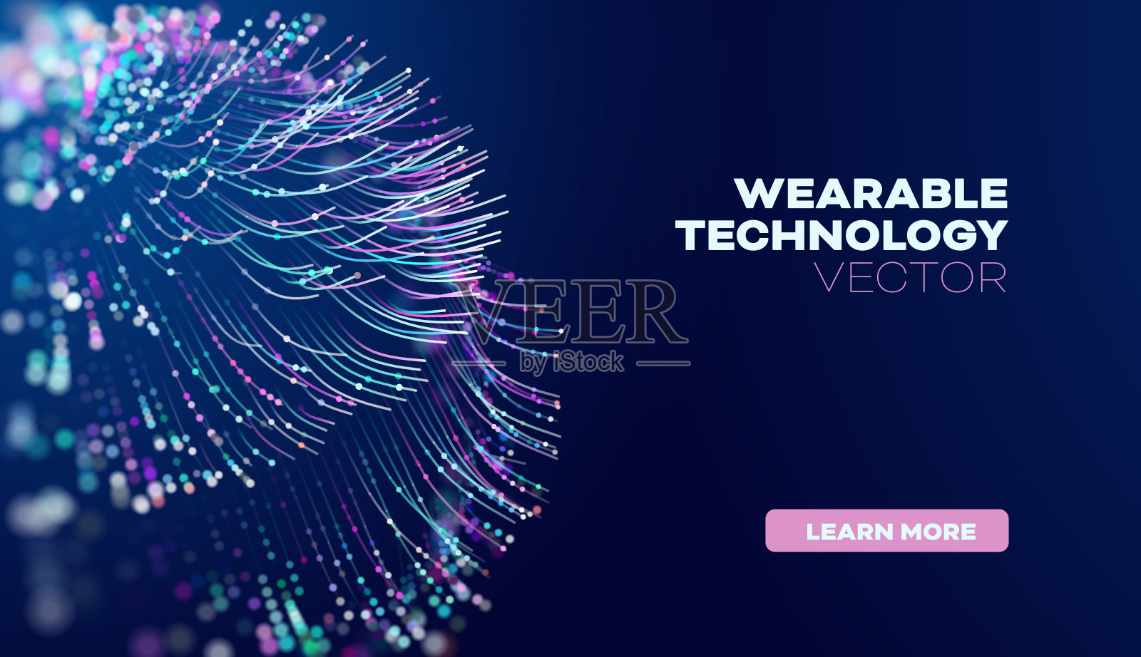 抽象风格的可穿戴技术。摘要向量背景。未来的科学矢量背景。人工智能技术。插画图片素材