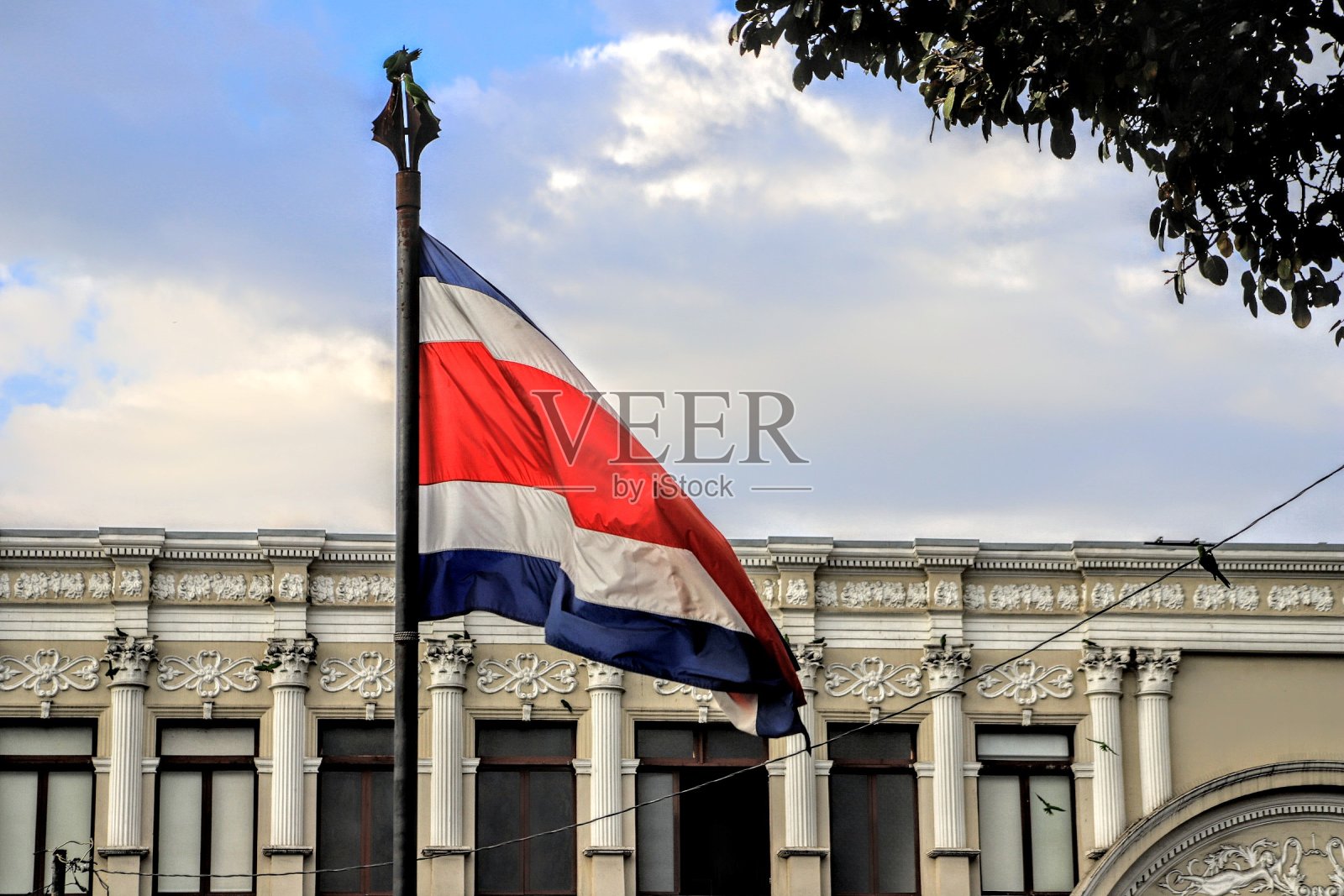 哥斯达黎加的国旗照片摄影图片