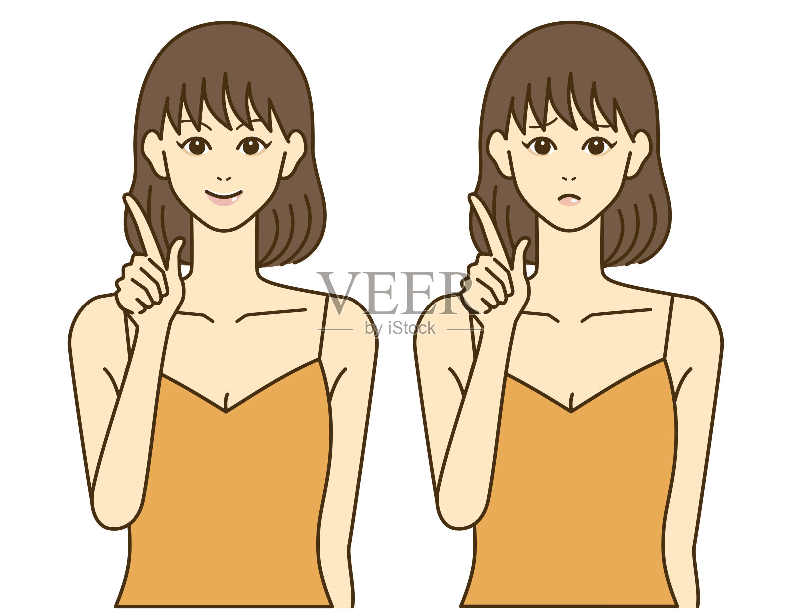 做皮肤护理的女人。可爱的女人。简单的说明。插画图片素材