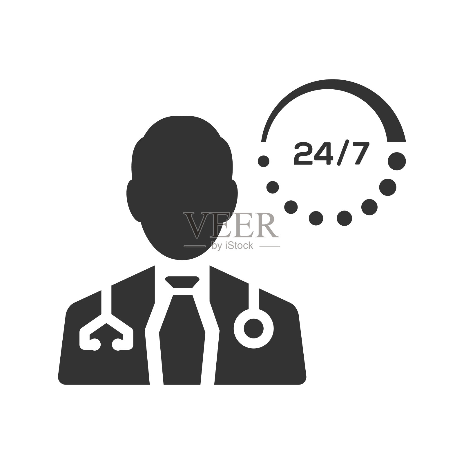 医生24小时服务图标插画图片素材