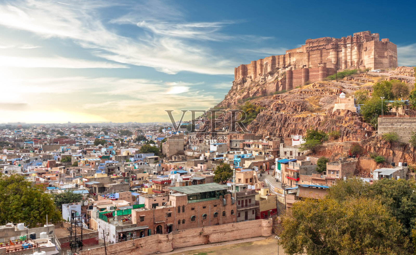 印度拉贾斯坦邦,梅兰哈尔堡和蓝色城市Jodhour照片摄影图片