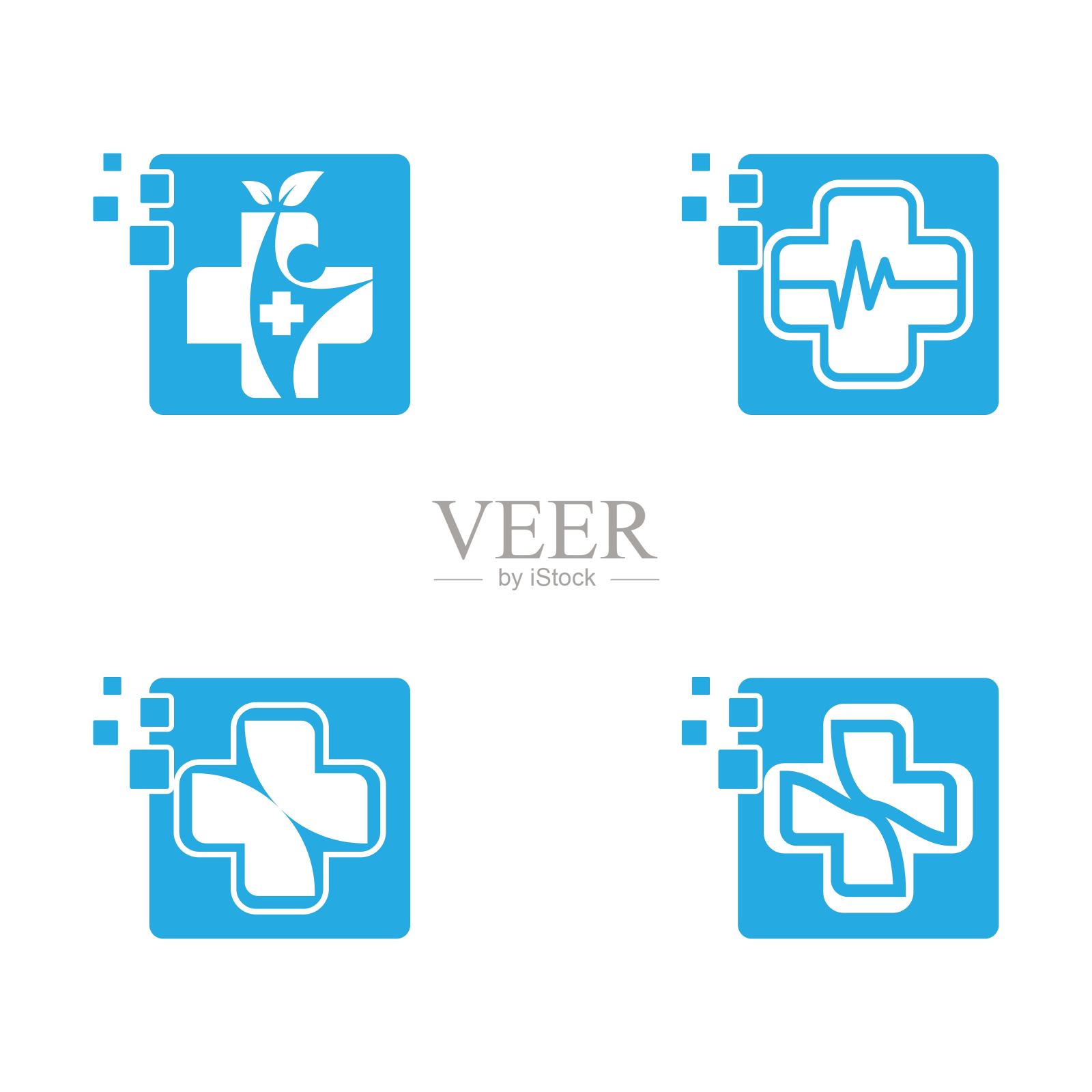 医疗十字符号矢量图标图标素材