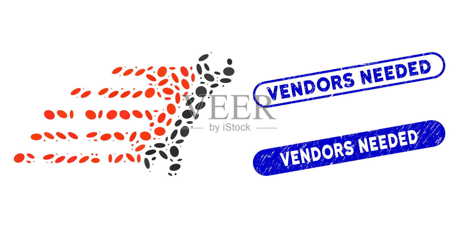 椭圆马赛克快速修复与擦伤的供应商插画图片素材