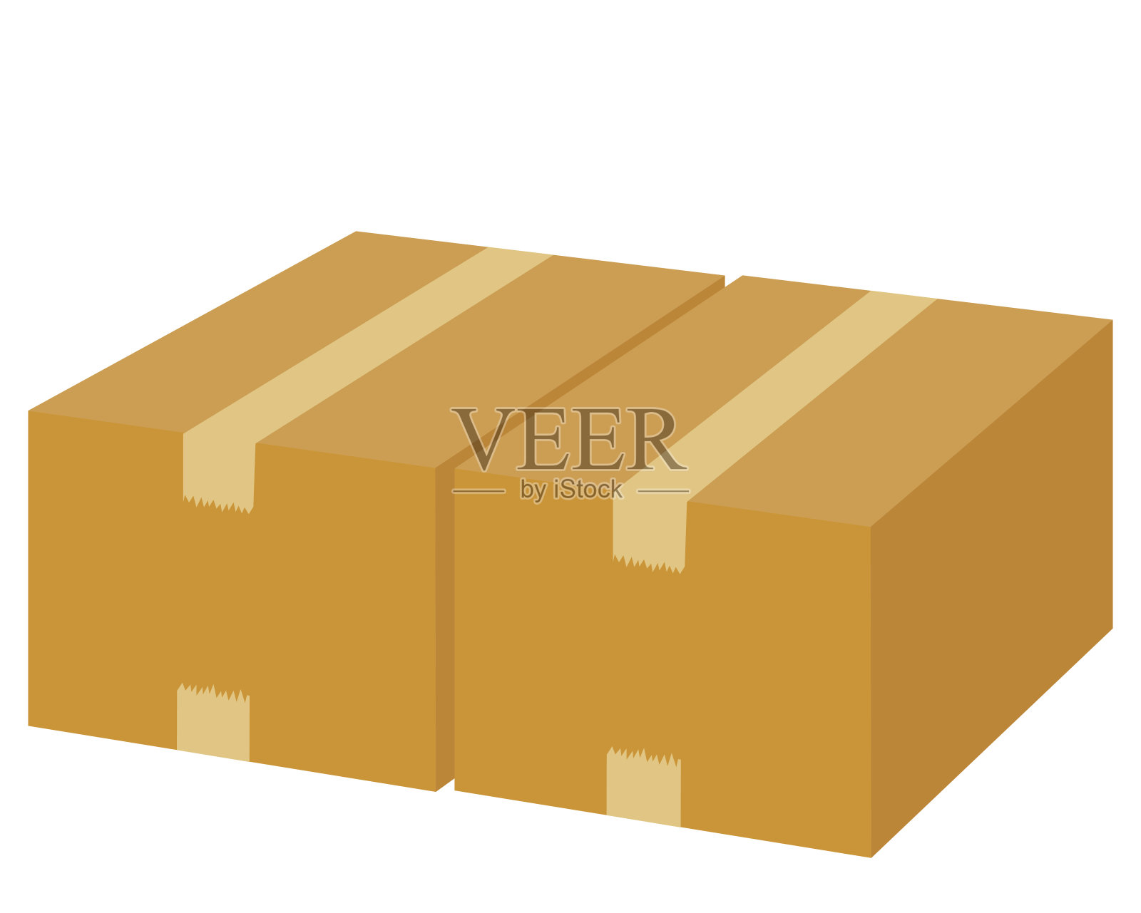 矢量插图的纸箱。插画图片素材