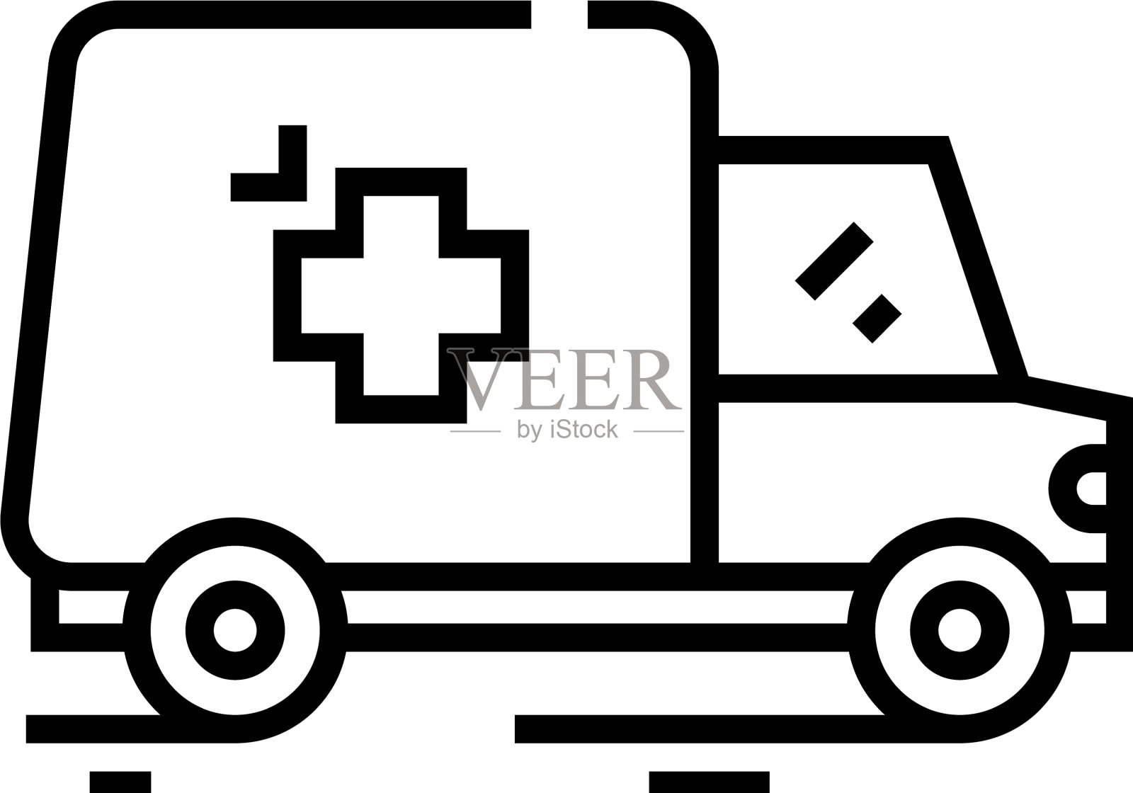 救护车车线图标概念标志轮廓设计元素图片