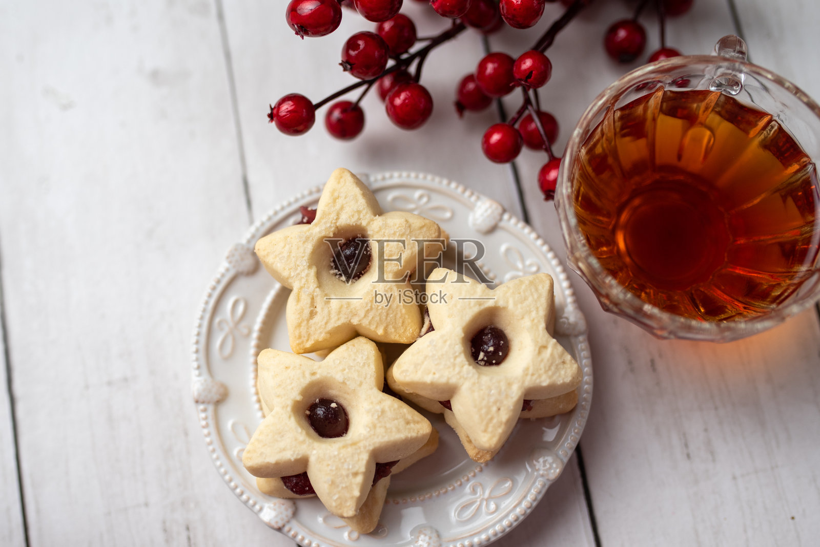 圣诞脆饼星形饼干照片摄影图片