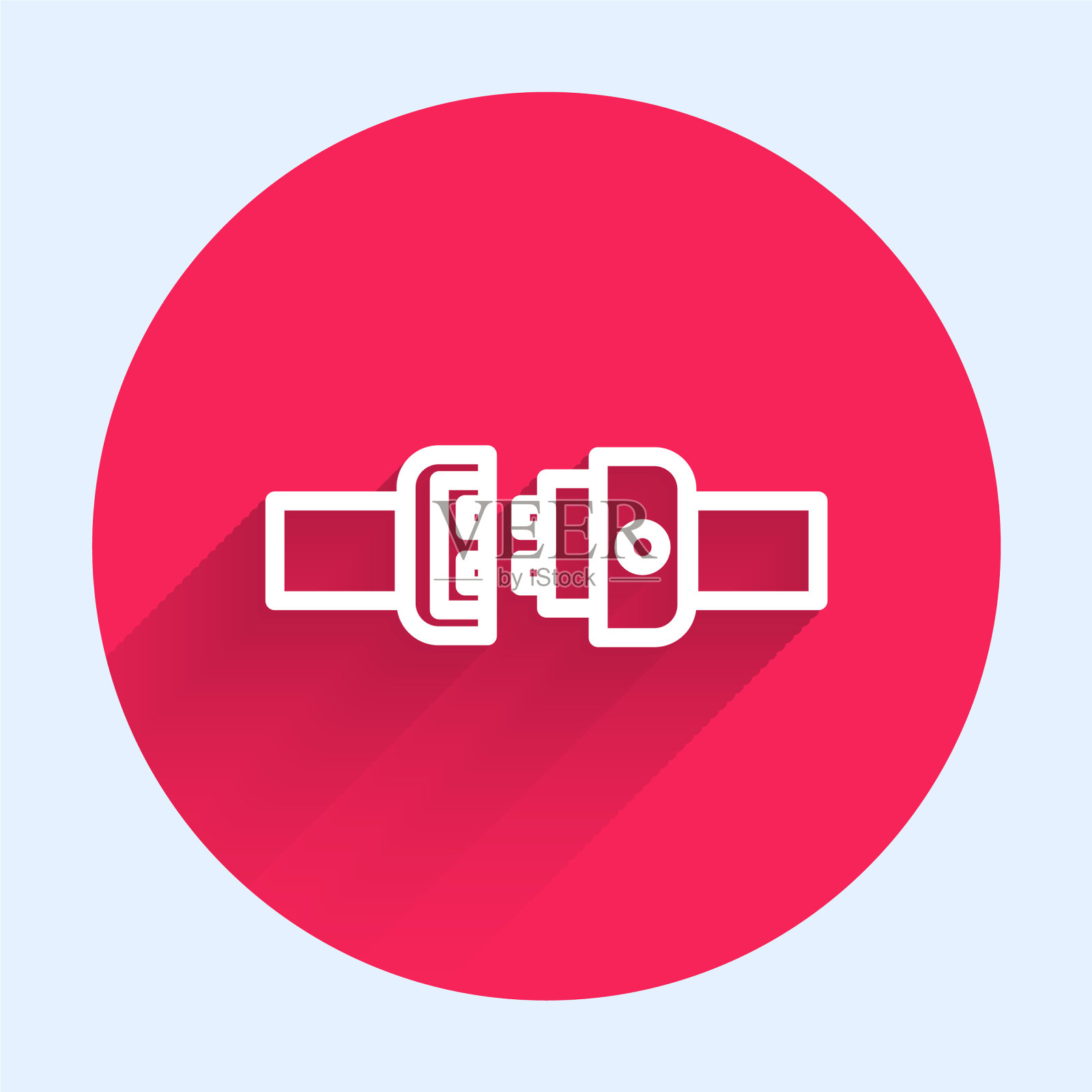 白线安全带图标隔离带长插画图片素材