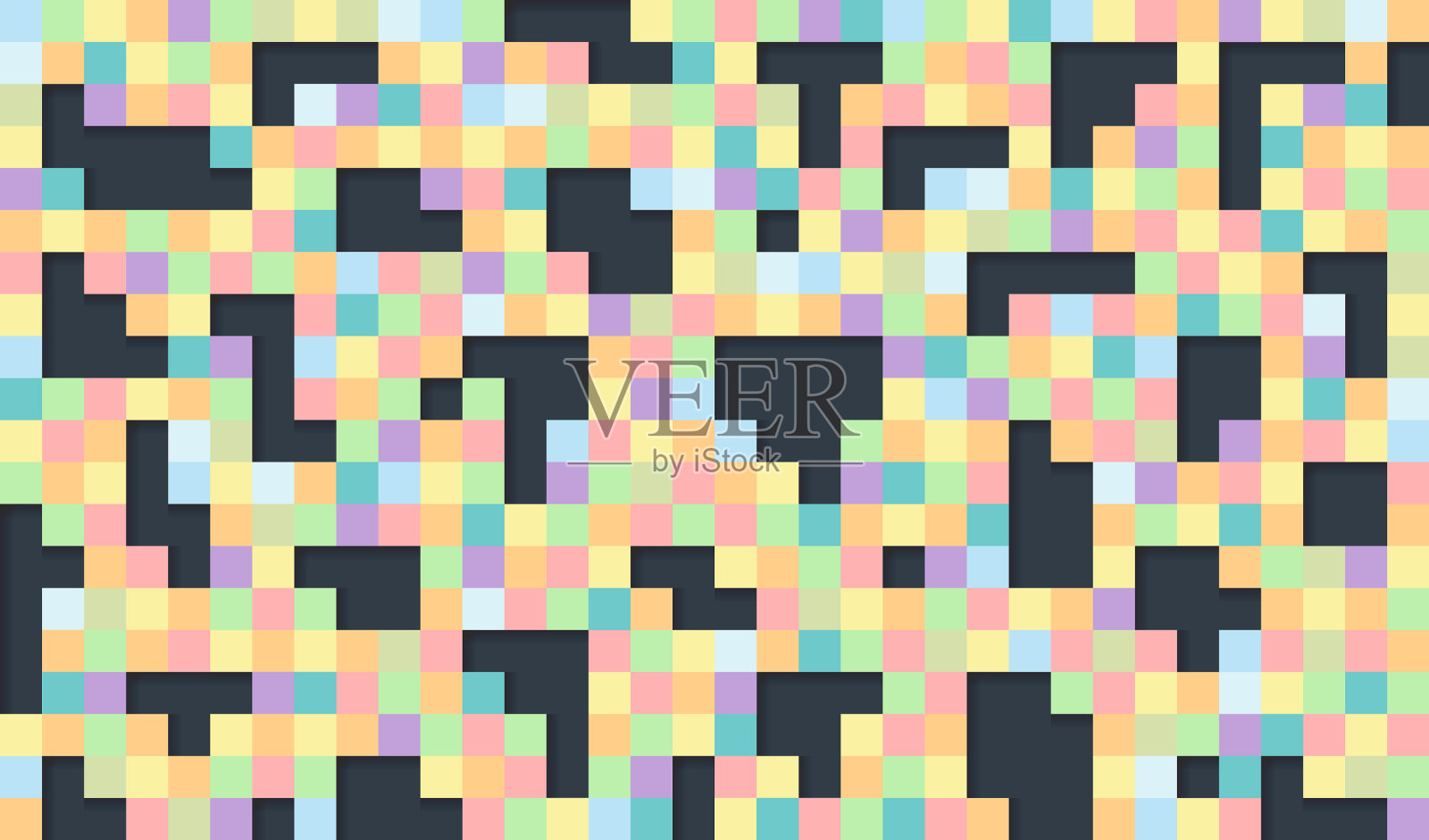 漂亮的瓷砖背景彩色像素插画图片素材
