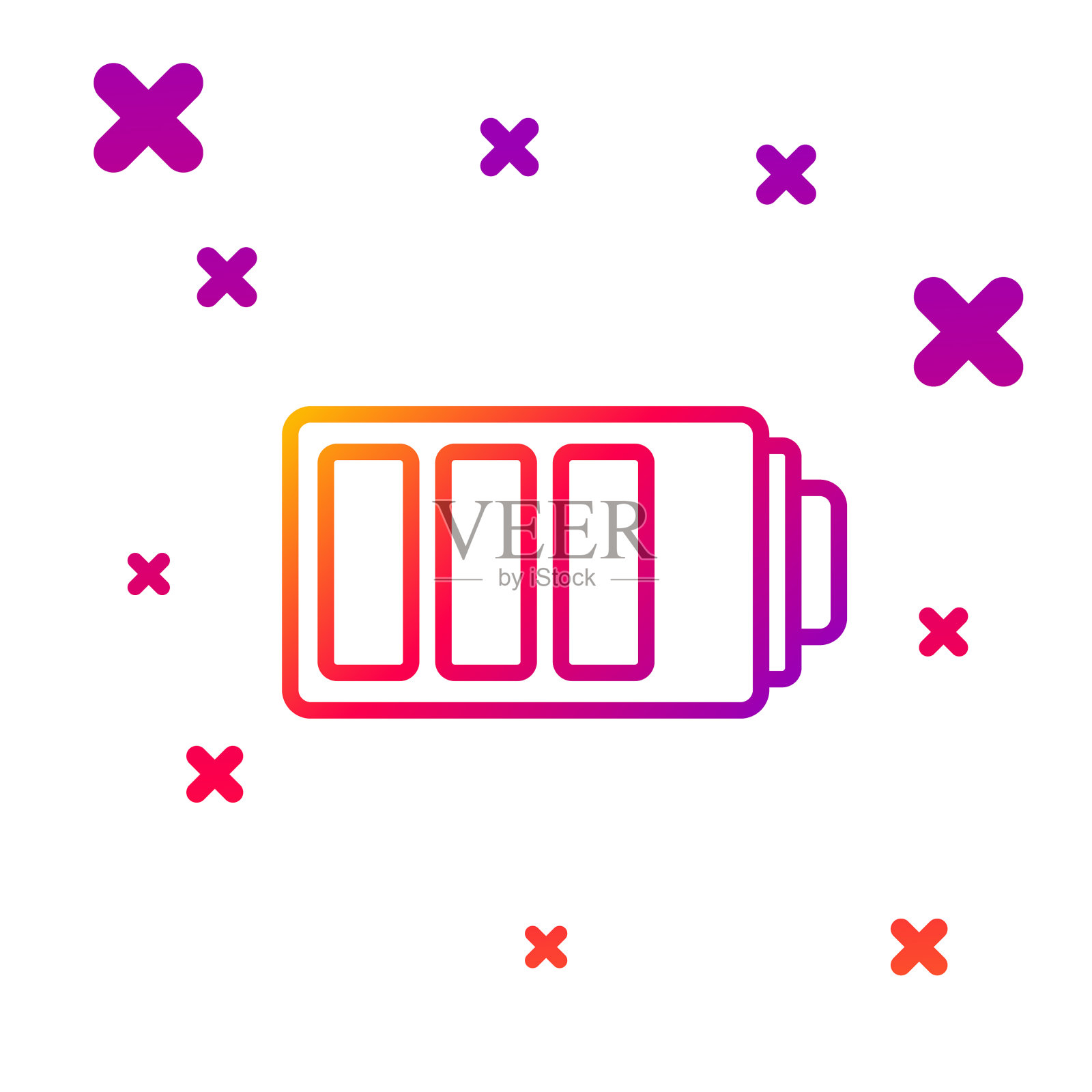 彩色线电池充电水平指示灯图标图标素材