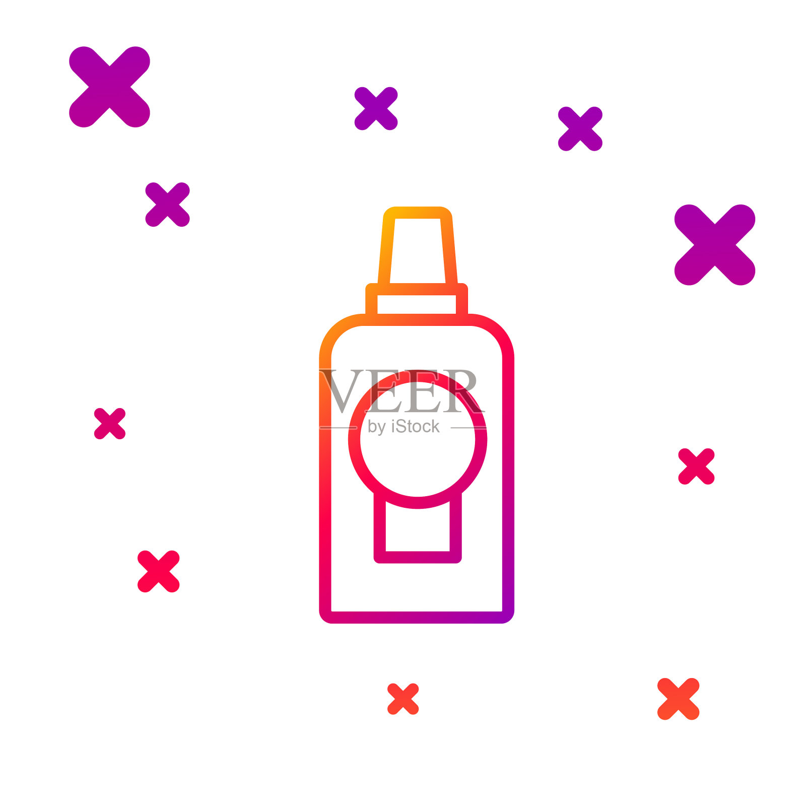 颜色线漱口水塑料瓶图标隔离图标素材