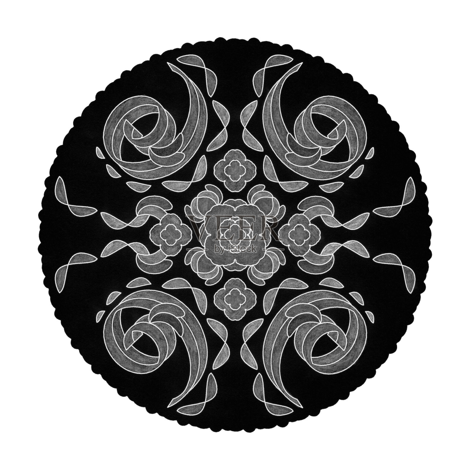 彩色铅笔的效果。说明曼荼罗插画图片素材