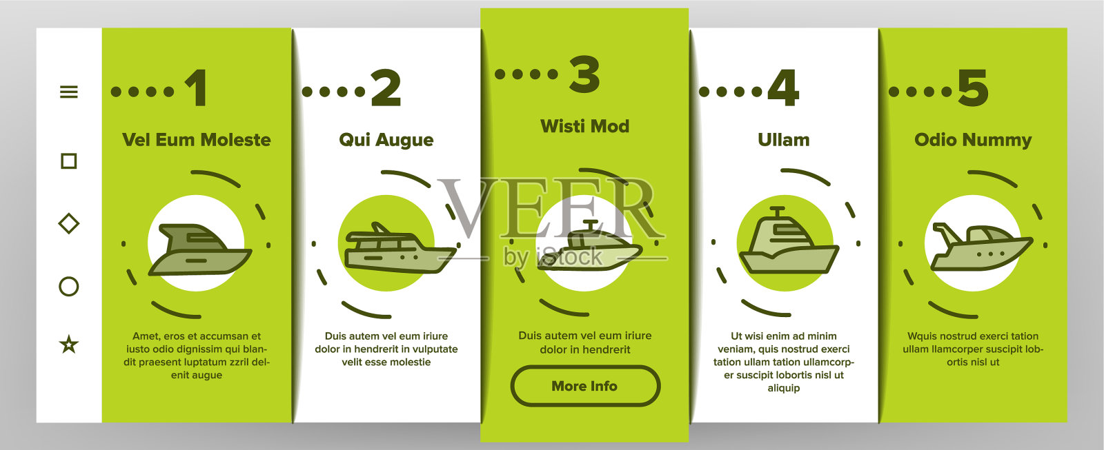 游艇海运运输上的图标集图标素材