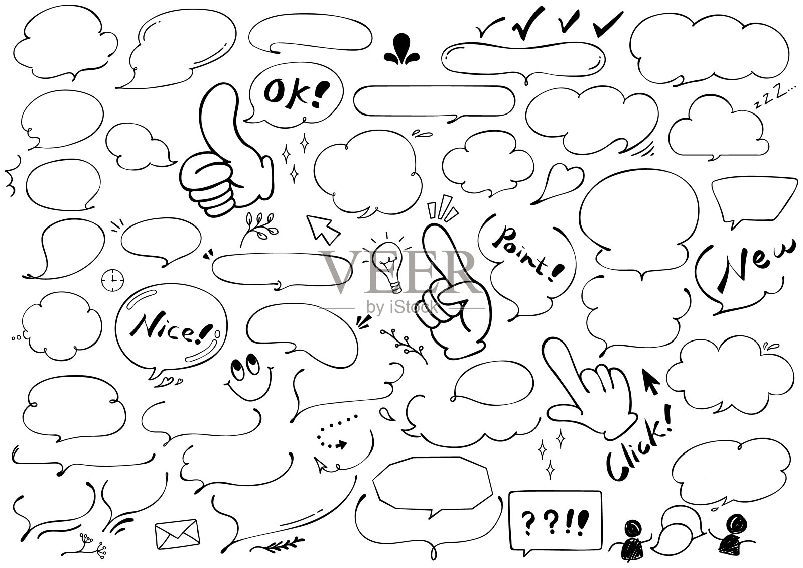 矢量手写语音泡插画图片素材