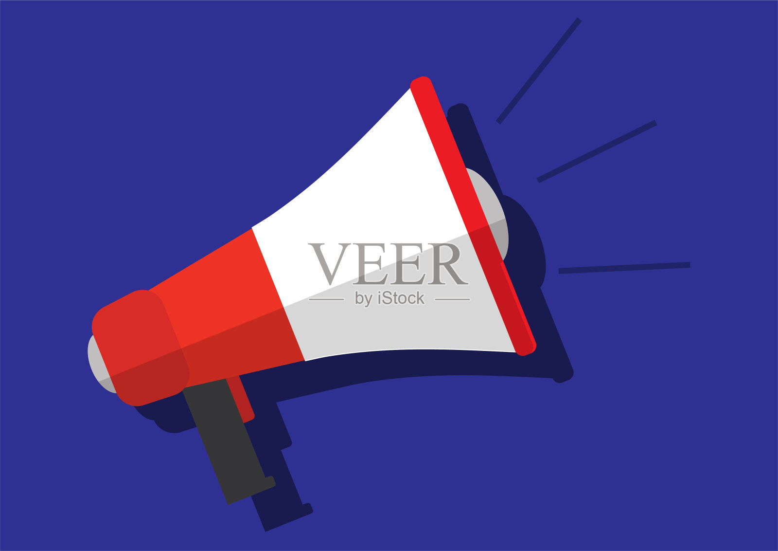 深蓝色背景的扩音器插画图片素材