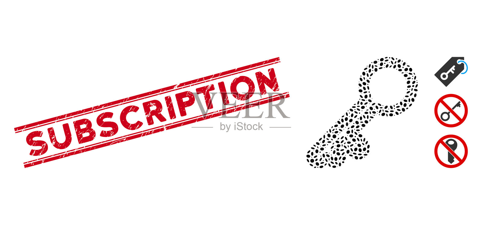 用拼贴键划的订阅线印章插画图片素材