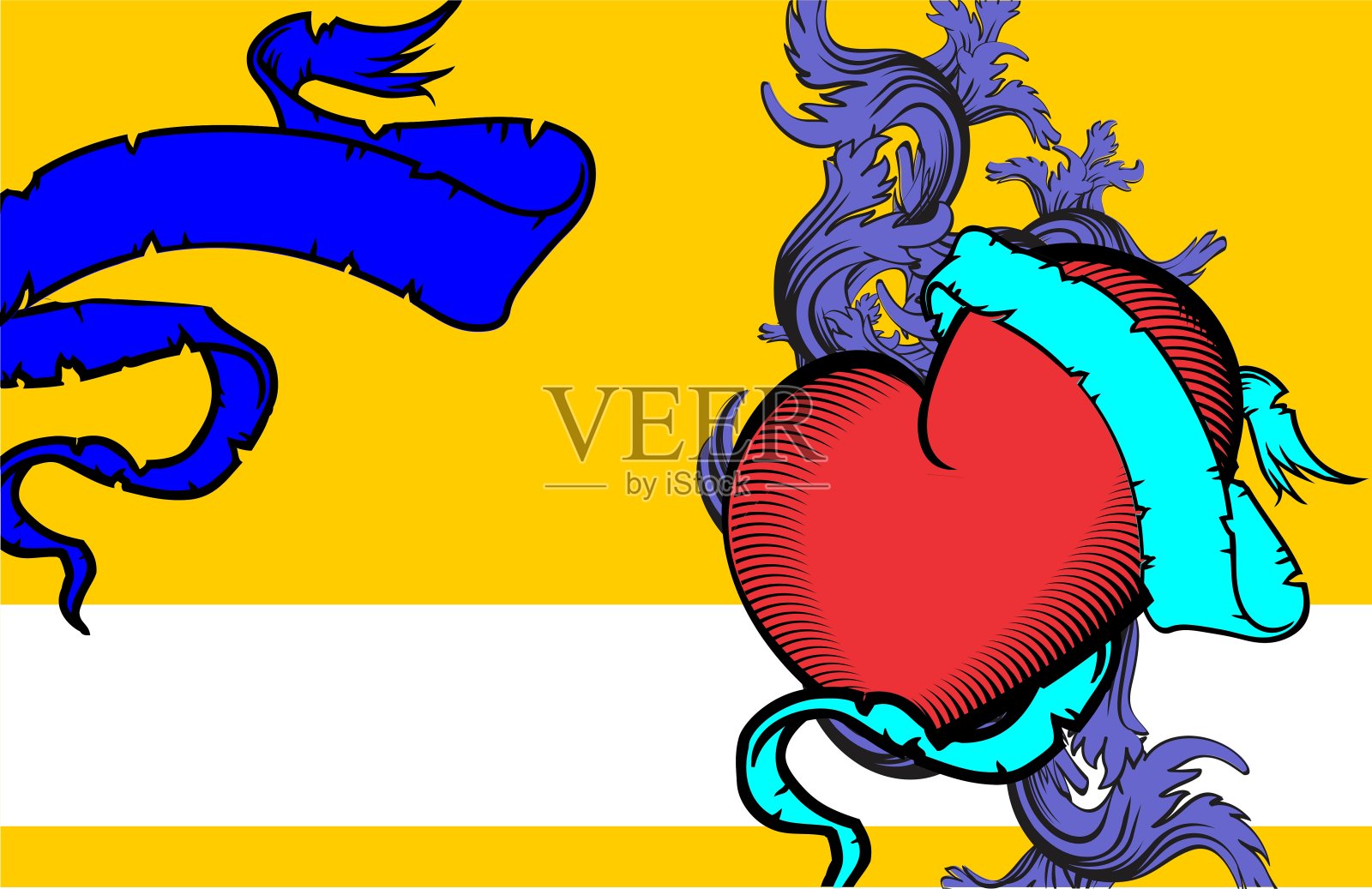 纹章红心纹身纹章纹章纹章背景插画图片素材