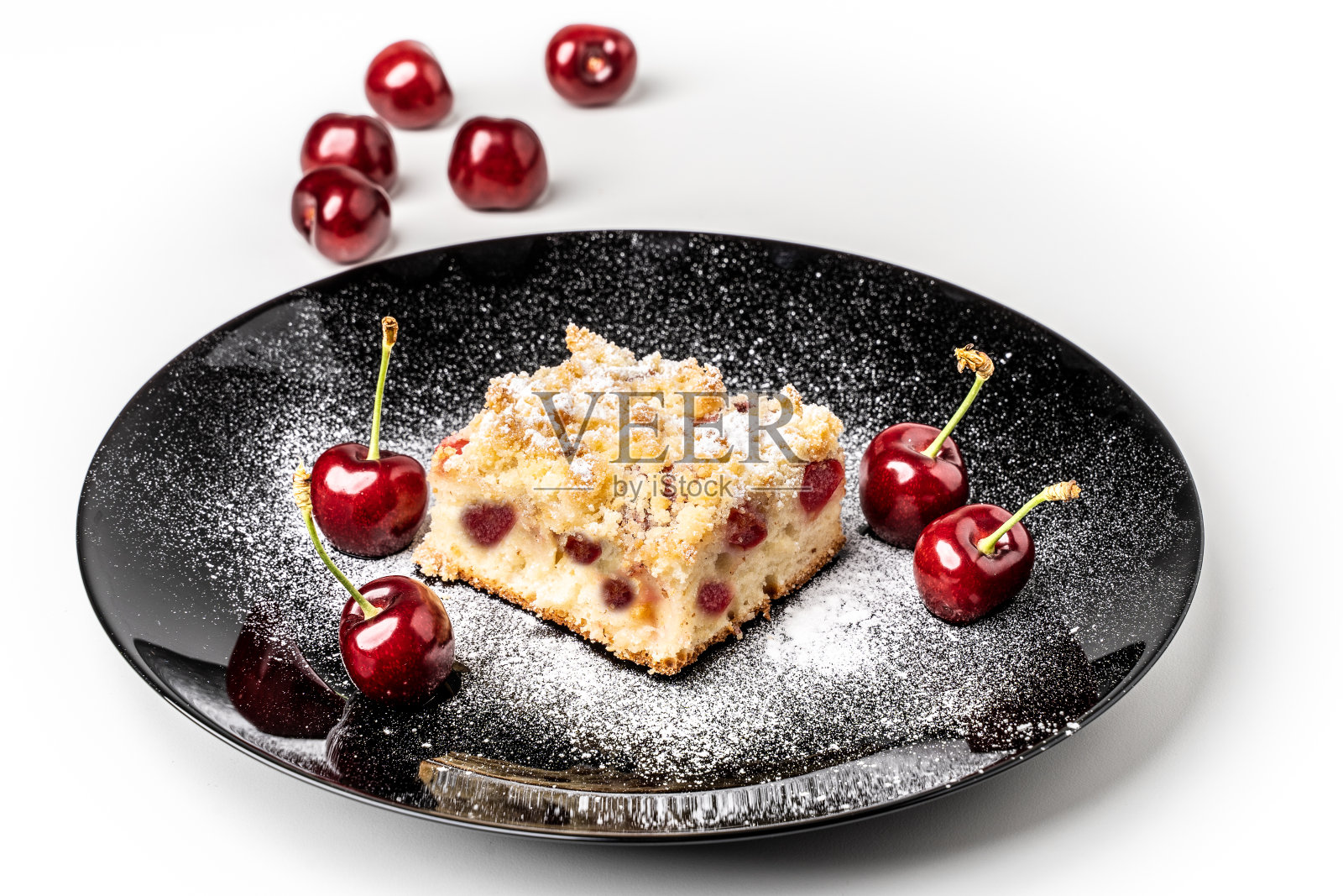 樱桃蛋糕照片摄影图片