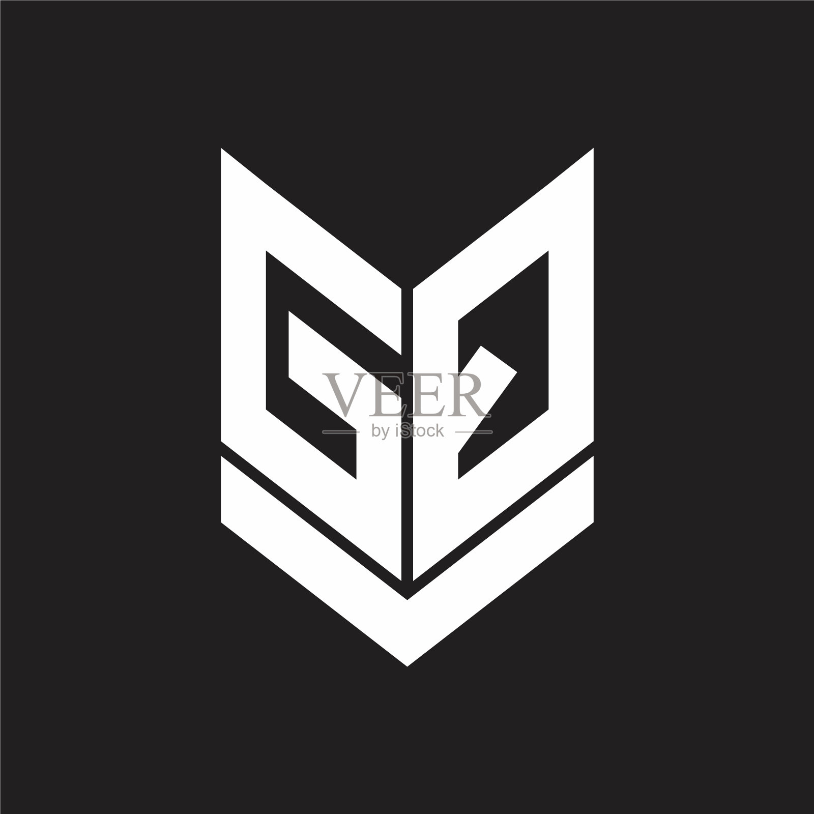 Gq会徽图案与盾形会徽风格设计插画图片素材